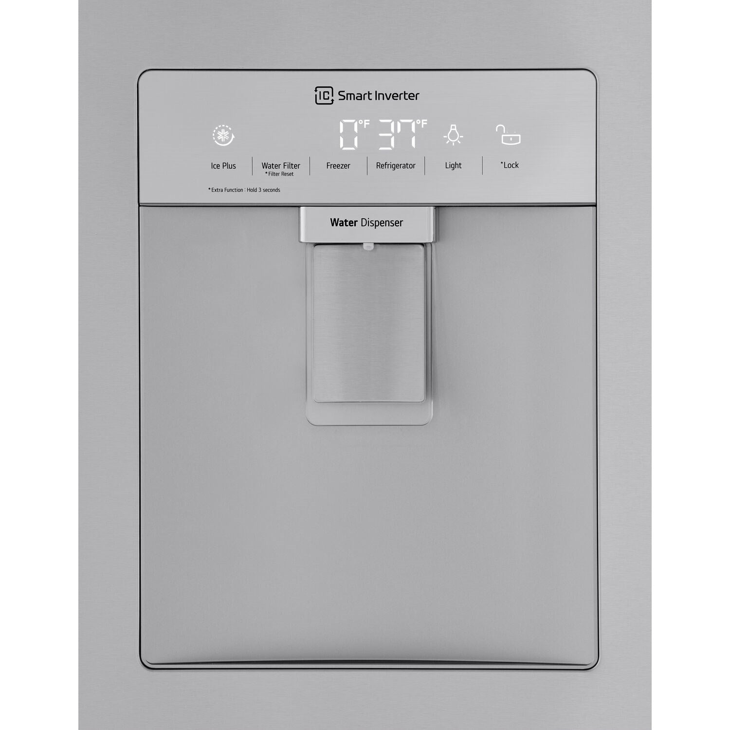 LG - 29 CF 3-Door Refrigerator, Water Only Dispenser, Stainless Look LG - 29 CF 3-Door Refrigerator, Water Only Dispenser, Stainless Look