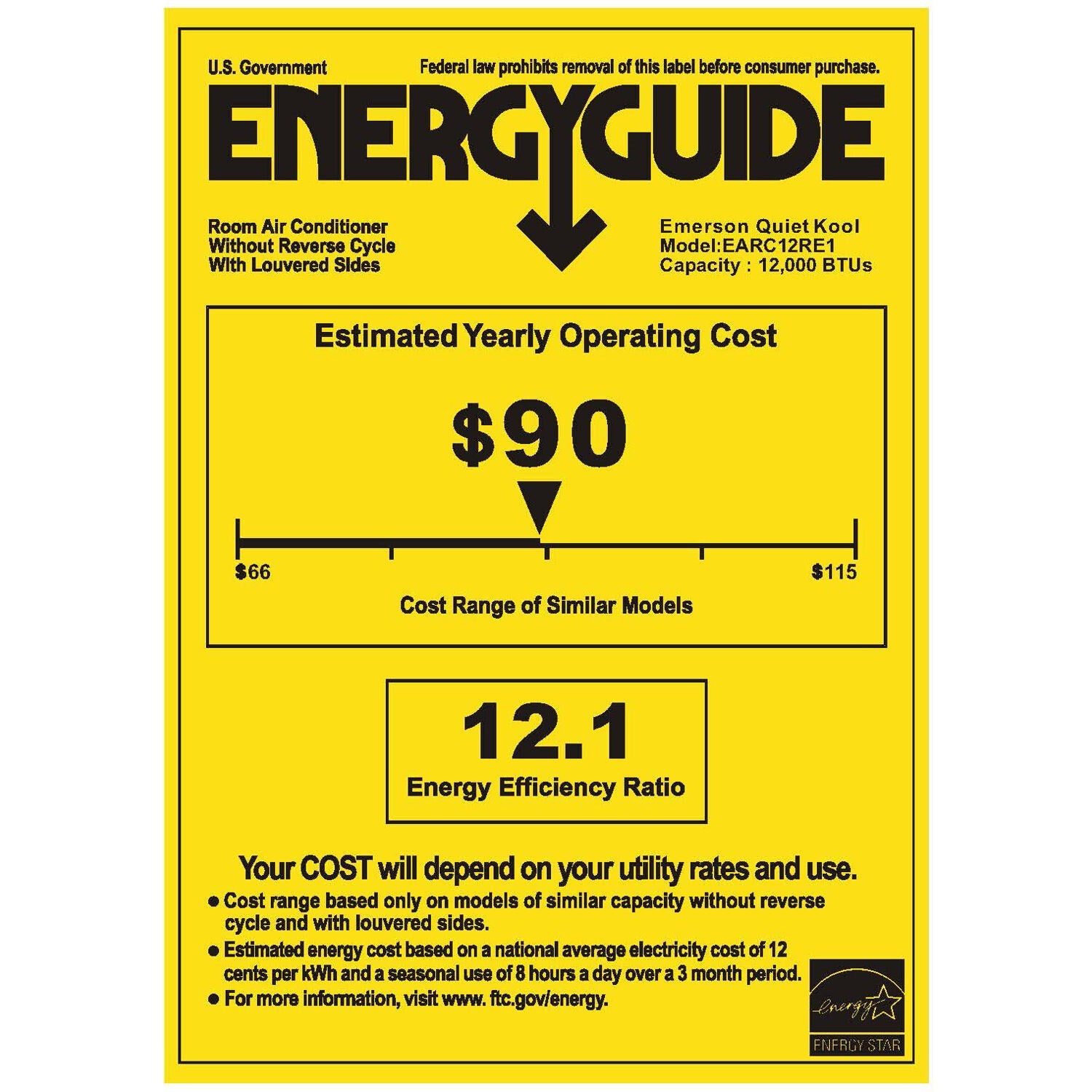 Emerson Quiet - 12000 BTU Window Air Conditioner with Electronic Controls | EARC12RE1 Emerson Quiet - 12000 BTU Window Air Conditioner with Electronic Controls | EARC12RE1