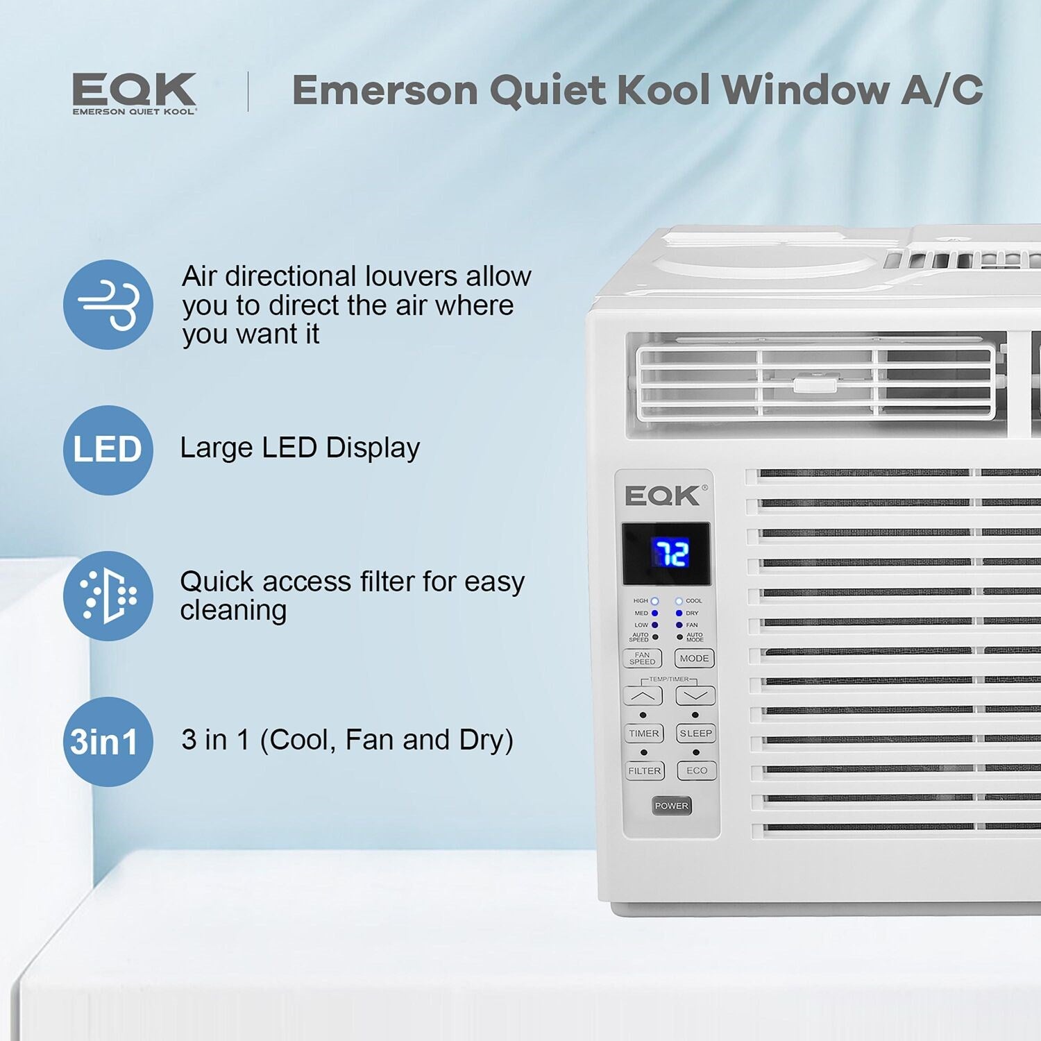 Emerson Quiet - 6000 BTU Window Air Conditioner with Electronic Controls | EARC6RE1 Emerson Quiet - 6000 BTU Window Air Conditioner with Electronic Controls | EARC6RE1