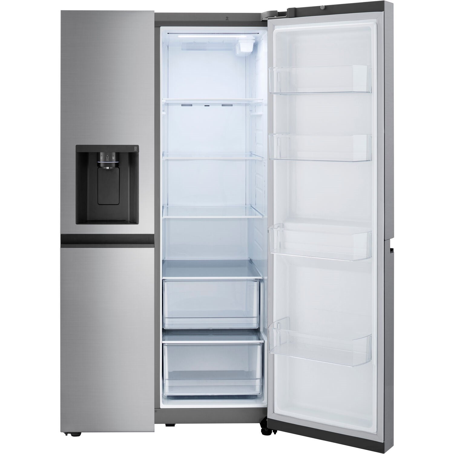 LG - 27 CF Side-by-Side, Ice & Water Dispenser, Stainless Look LG - 27 CF Side-by-Side, Ice & Water Dispenser, Stainless Look