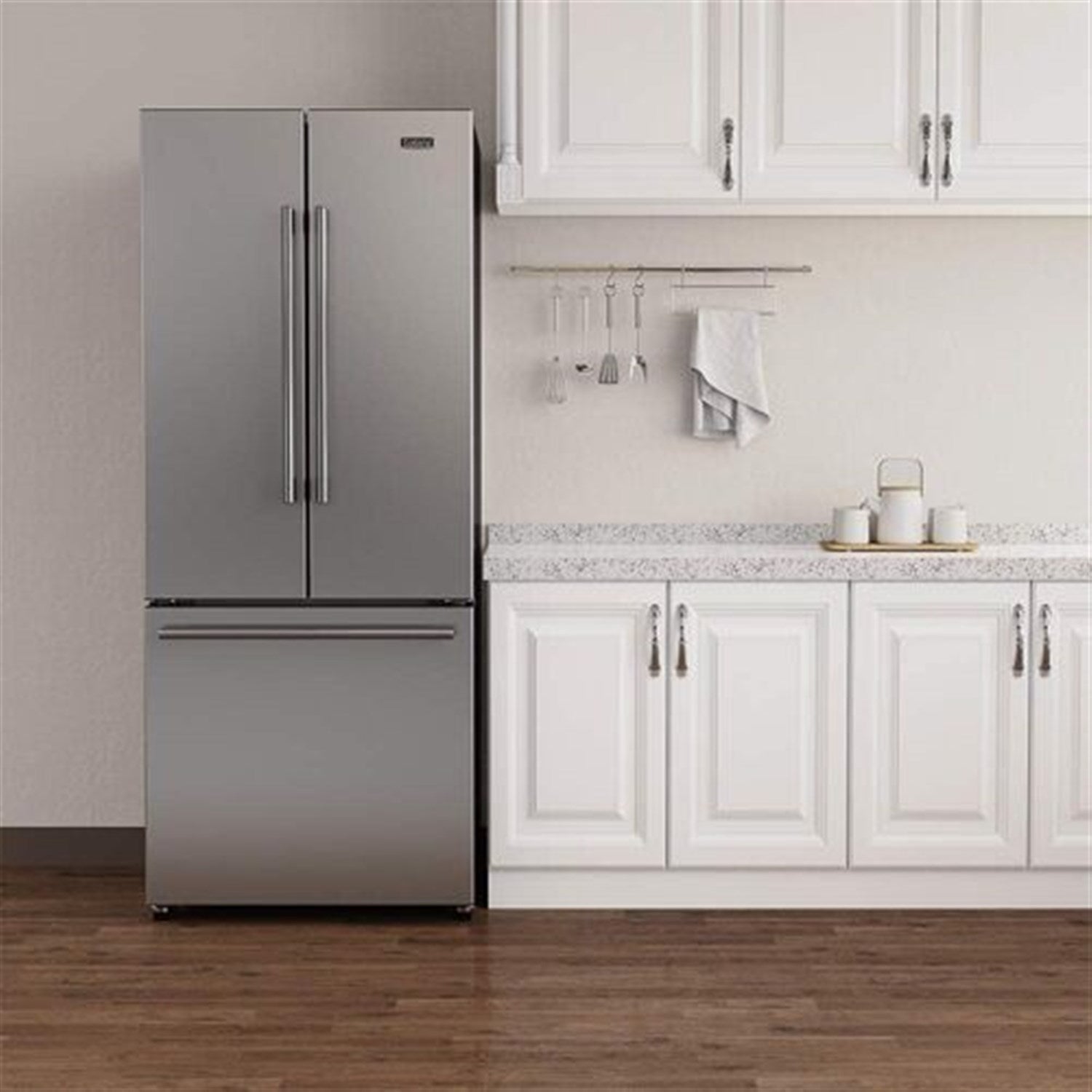 GALANZ - 29 in. W 16.0 cu. ft. French Door Refrigerator in Stainless Steel, Ice Maker | GLR16FS2K16 GALANZ - 29 in. W 16.0 cu. ft. French Door Refrigerator in Stainless Steel, Ice Maker | GLR16FS2K16