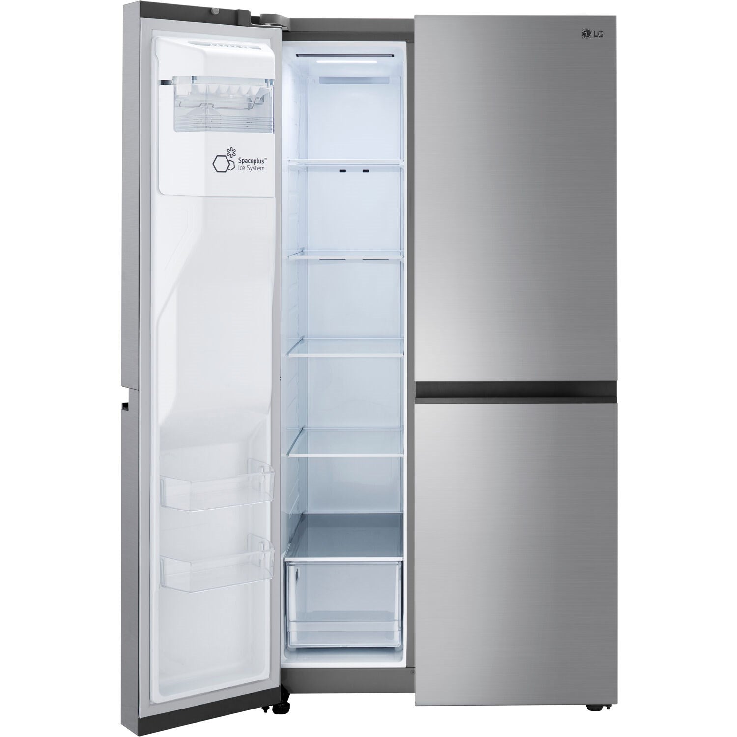 LG - 27 CF Side-by-Side, Ice & Water Dispenser, Stainless Look LG - 27 CF Side-by-Side, Ice & Water Dispenser, Stainless Look