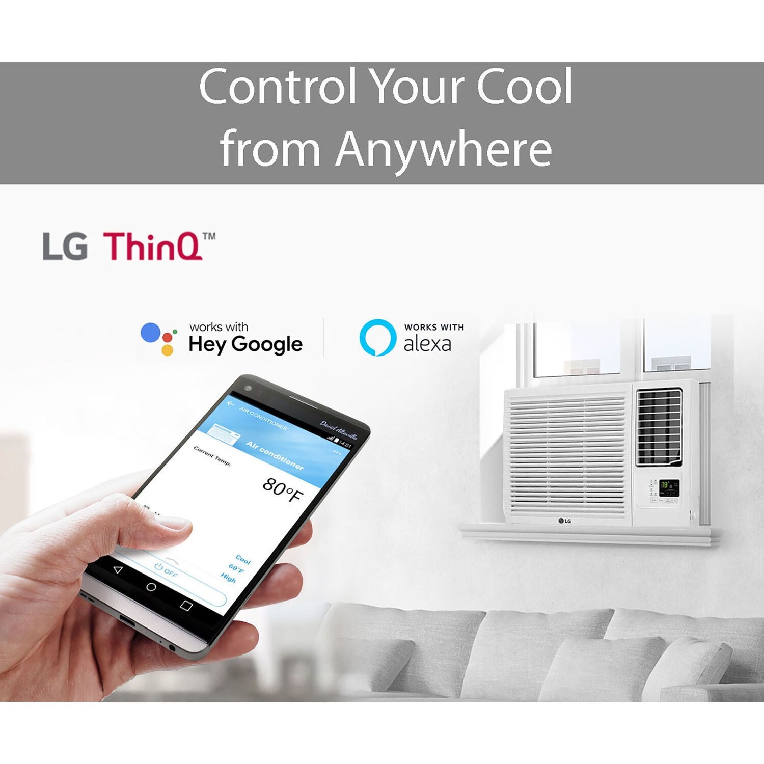 LG - 12,000 BTU Heat/Cool Window Air Conditioner w/Wifi Controls | LW1221HRSM LG - 12,000 BTU Heat/Cool Window Air Conditioner w/Wifi Controls | LW1221HRSM