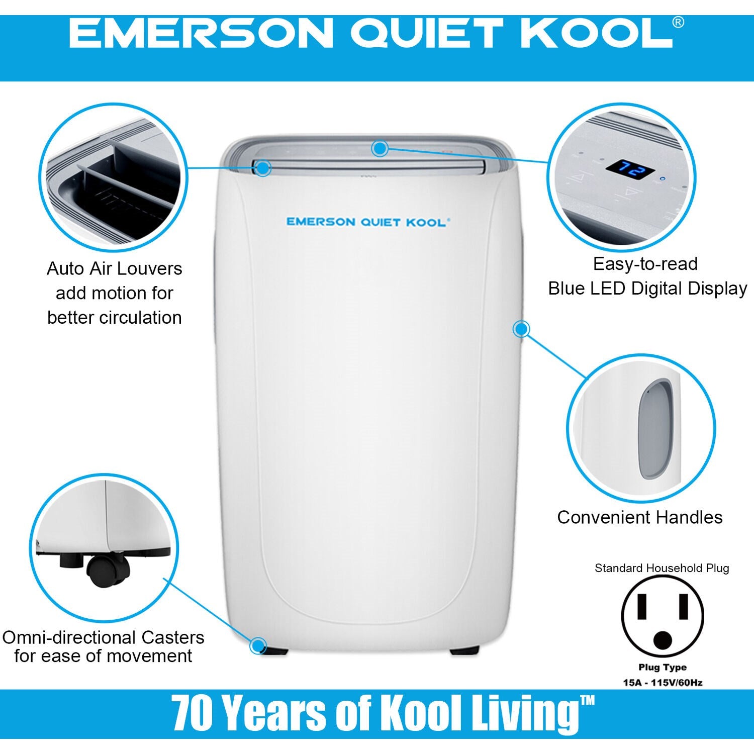 Emerson Quiet - 14,000 BTU Portable Heat/Cool Air Conditioner | EAPE14RD1 Emerson Quiet - 14,000 BTU Portable Heat/Cool Air Conditioner | EAPE14RD1