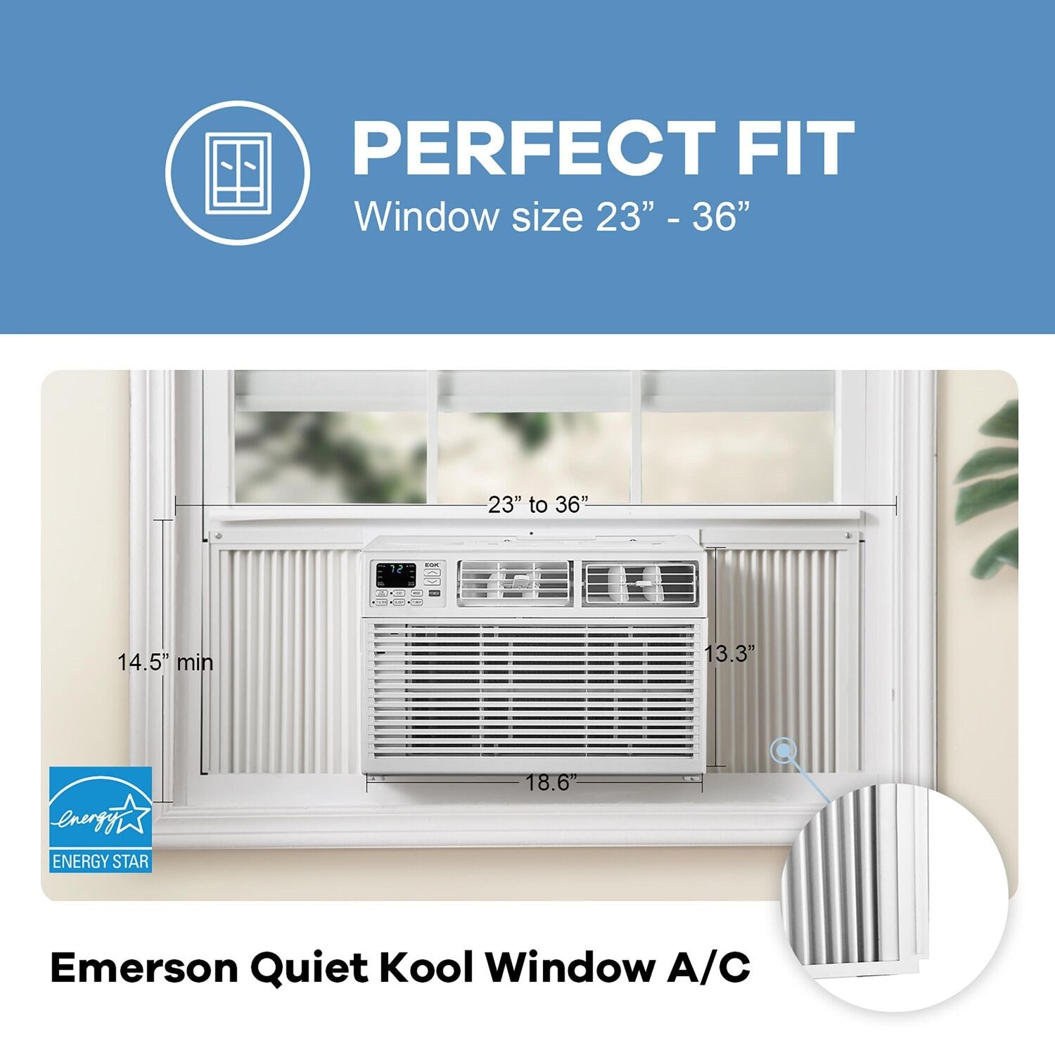 Emerson Quiet - 8000 BTU Window Air Conditioner with Electronic Controls | EARC8RE1 Emerson Quiet - 8000 BTU Window Air Conditioner with Electronic Controls | EARC8RE1