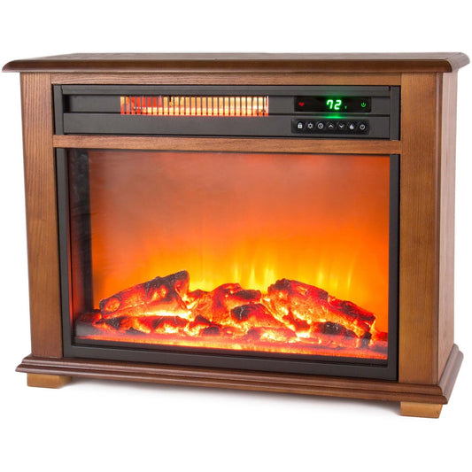 LifeSmart - Medium Square Fireplace w/ Decorative Mantel Trim | FP2042