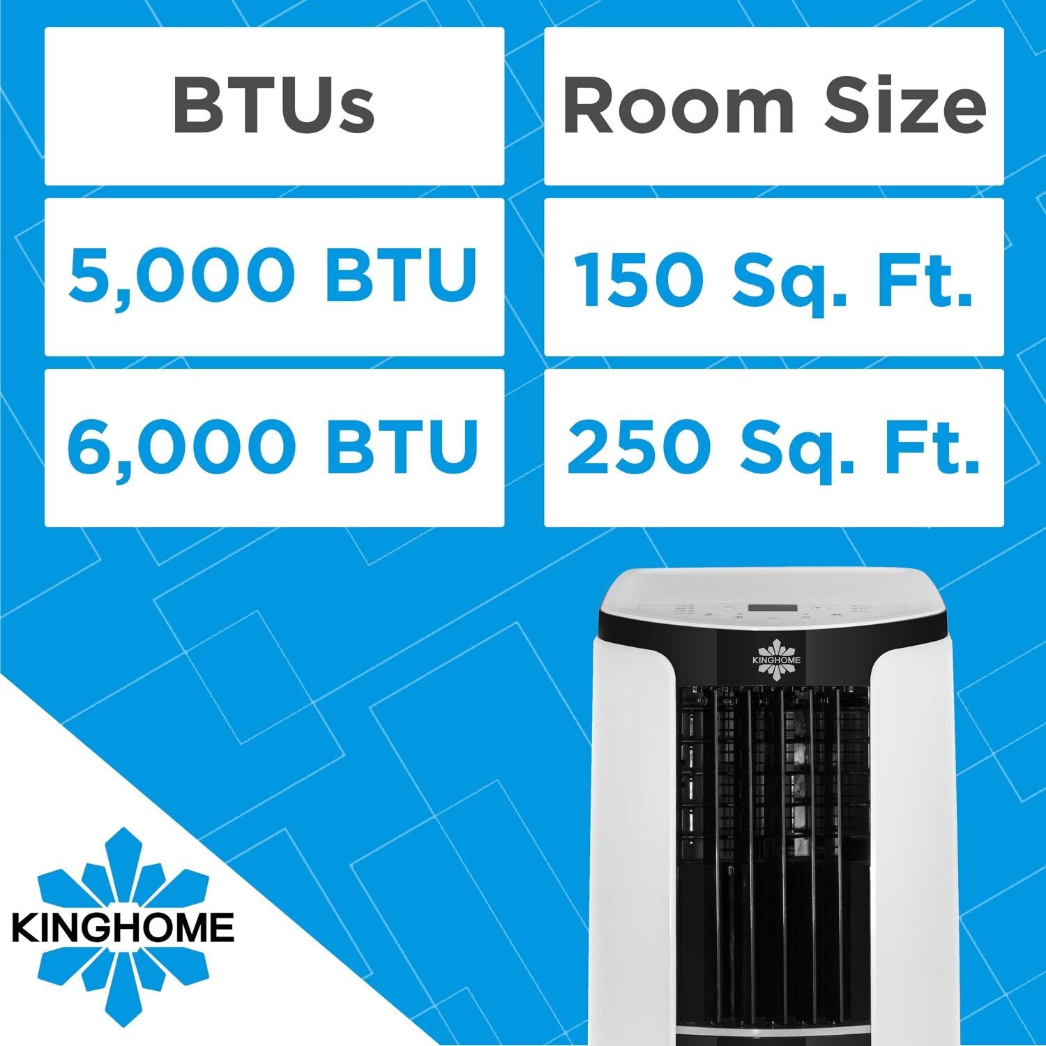 Kinghome - 6,000 BTU Portable Air Conditioner (DOE/CEC) | KHPA06AK Kinghome - 6,000 BTU Portable Air Conditioner (DOE/CEC) | KHPA06AK