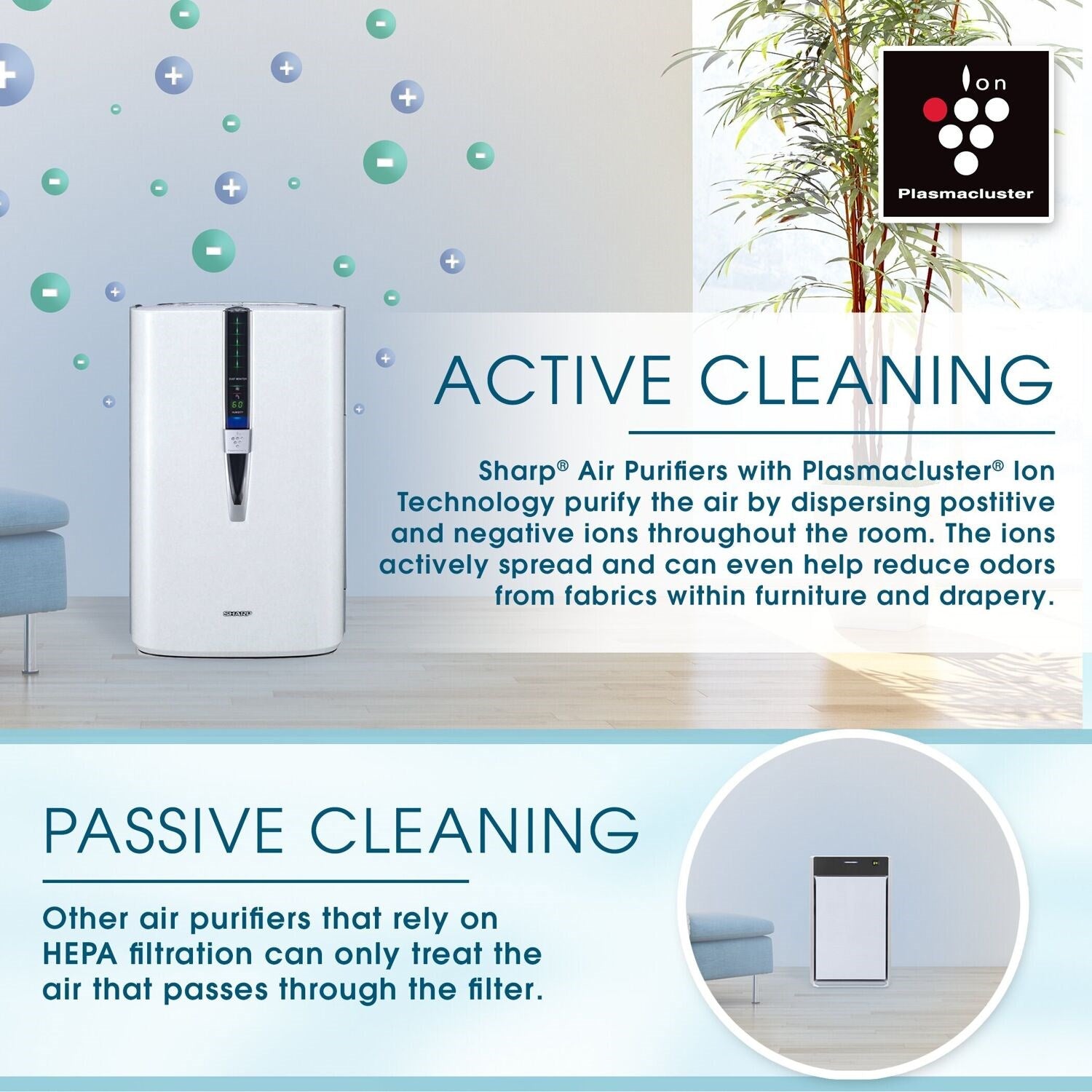 Sharp - Air Purifier / Humidifier, True HEPA, Plasmacluster (Large Rooms) | KC-860U Sharp - Air Purifier / Humidifier, True HEPA, Plasmacluster (Large Rooms) | KC-860U
