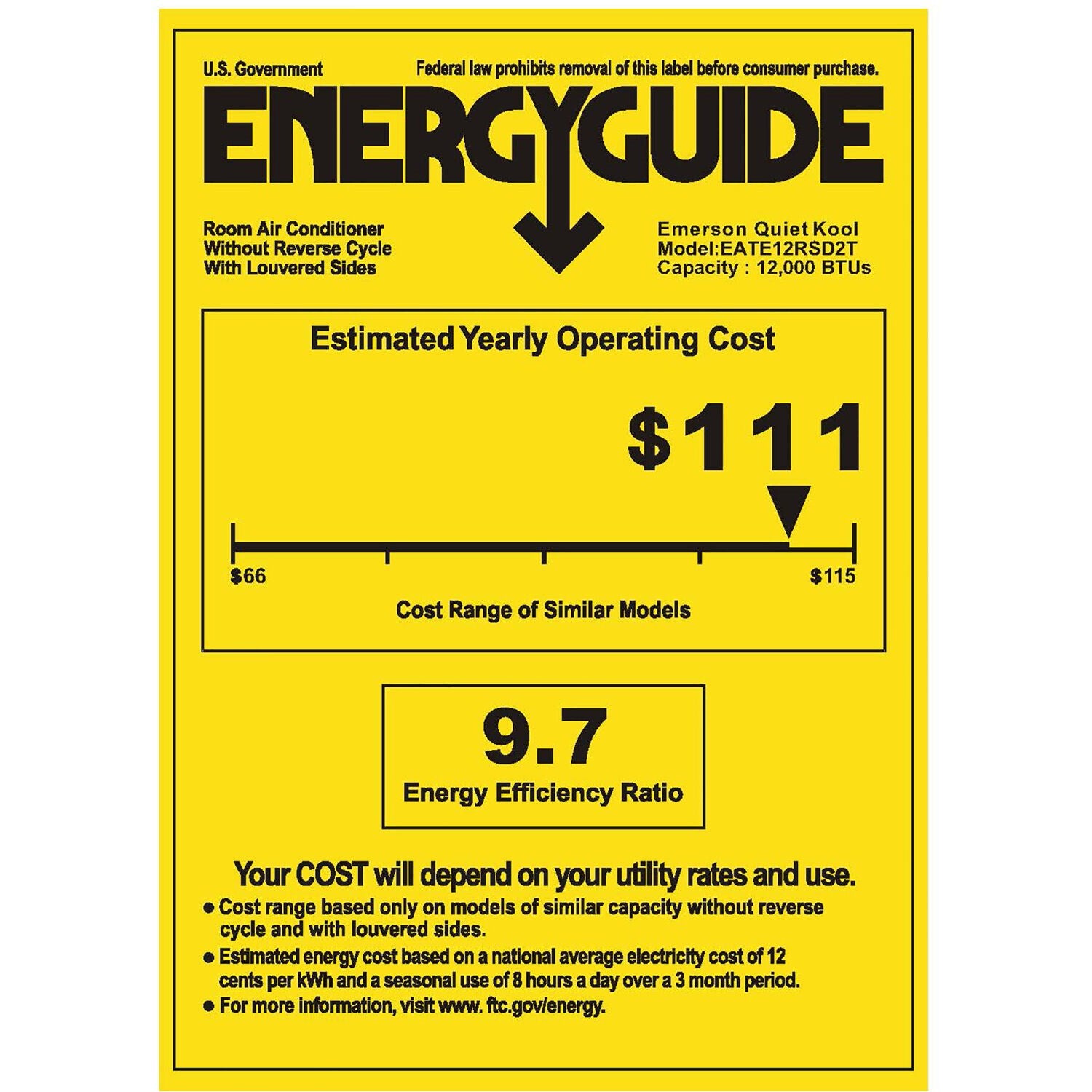 Emerson Quiet - 12000 BTU Heat/Cool TTW Air Conditioner with Wifi Controls, 230V | EATE12RSD2T Emerson Quiet - 12000 BTU Heat/Cool TTW Air Conditioner with Wifi Controls, 230V | EATE12RSD2T