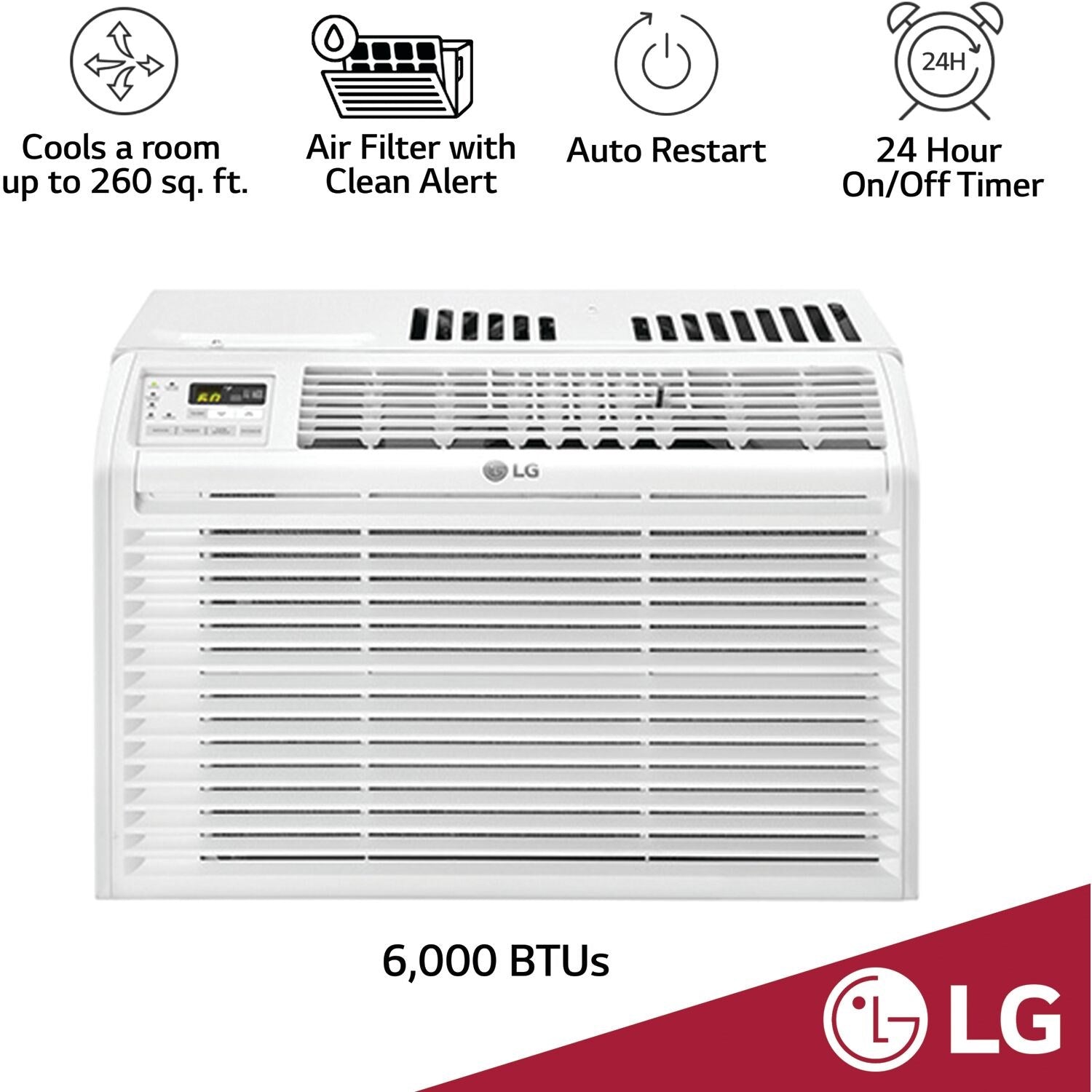 LG - 6,000 BTU Window Air Conditioner | LW6017R LG - 6,000 BTU Window Air Conditioner | LW6017R