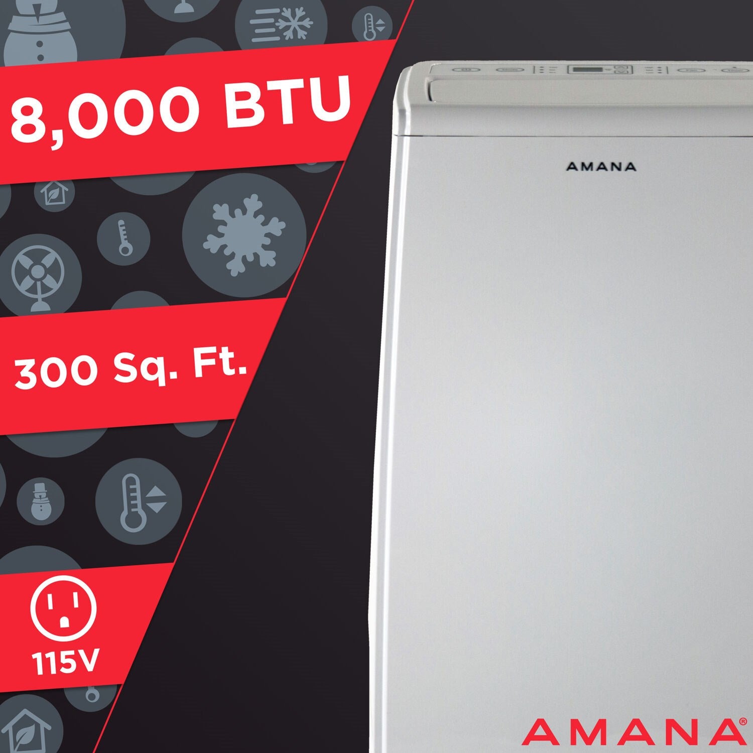 Amana - 8,000 BTU Portable AC | AMAP084AW Amana - 8,000 BTU Portable AC | AMAP084AW