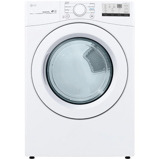 LG - 7.4 cu. ft. Ultra Large Capacity White Vented Smart Gas Dryer with Sensor Dry | DLG3401W