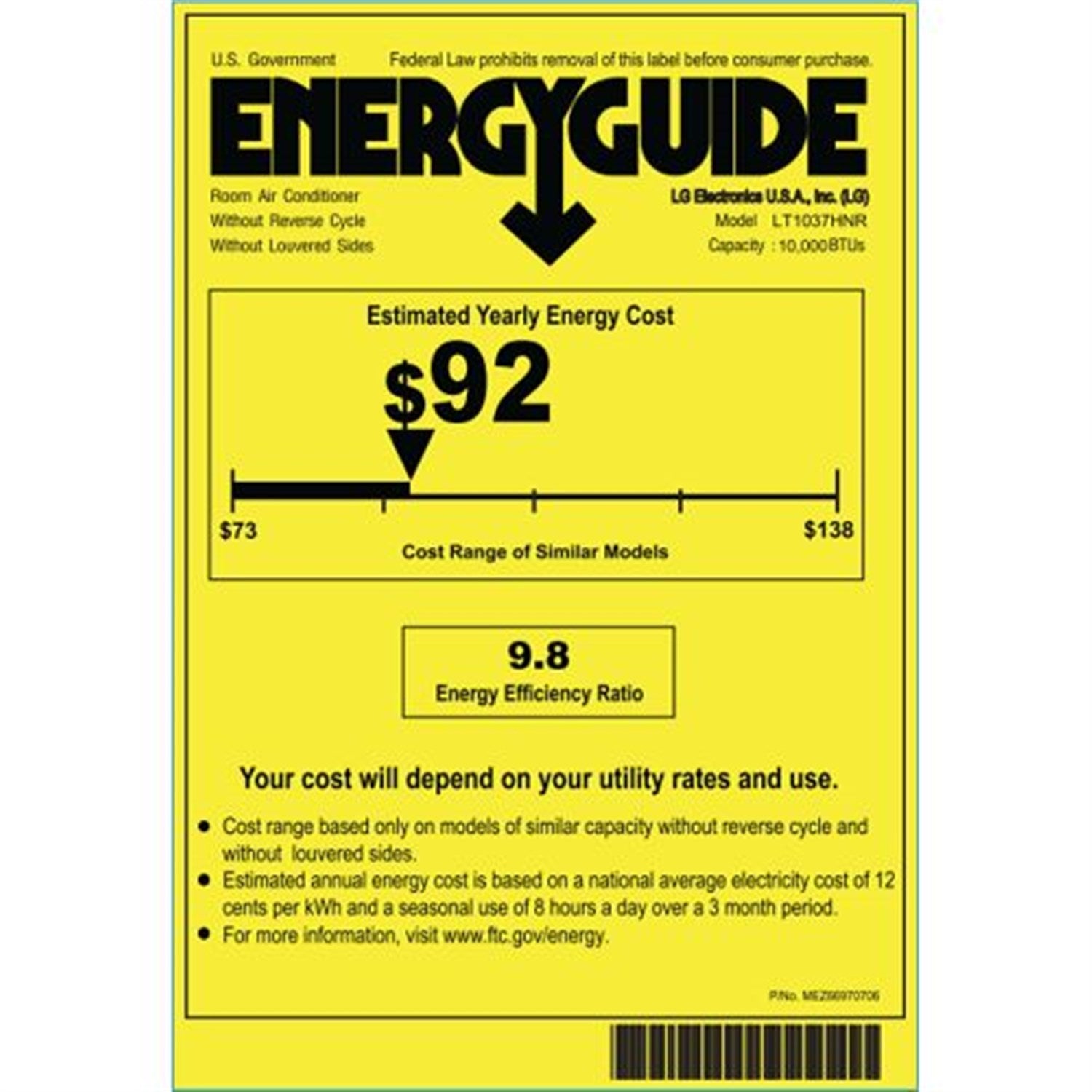 LG - 10,000 BTU Thru-the-Wall Air Conditioner with Heat, 230V | LT1037HNR LG - 10,000 BTU Thru-the-Wall Air Conditioner with Heat, 230V | LT1037HNR
