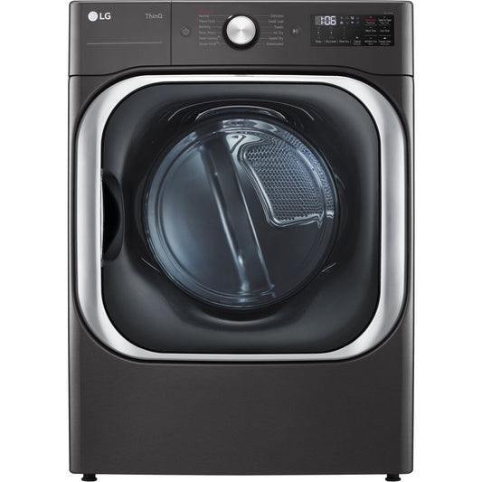 LG - 9.0 cu. ft. Mega Capacity Electric Dryer with with Sensor Dry, Turbo Steam in Black Steel | DLEX8900B
