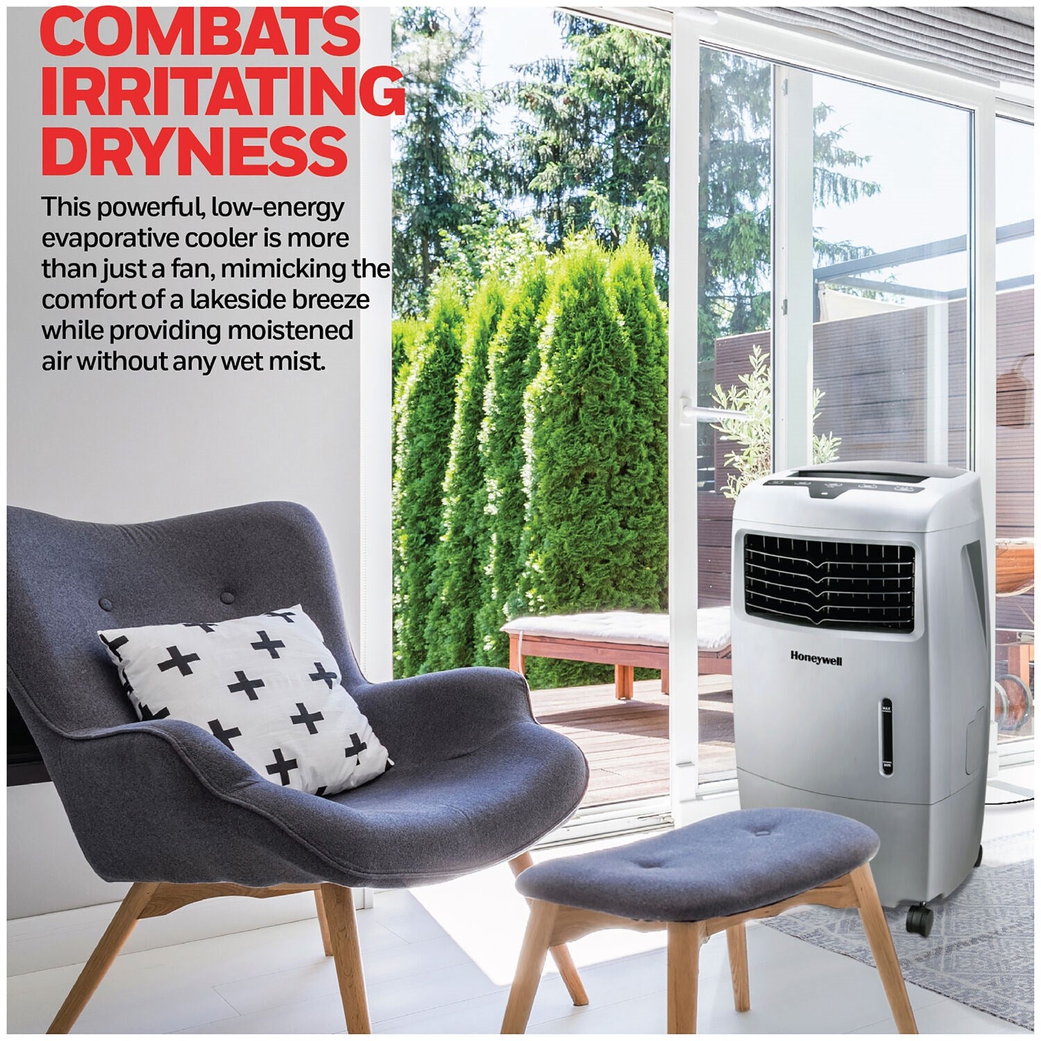 Honeywell - 500 CFM Indoor/Outdoor Portable Evaporative Air Cooler | CO25AE Honeywell - 500 CFM Indoor/Outdoor Portable Evaporative Air Cooler | CO25AE