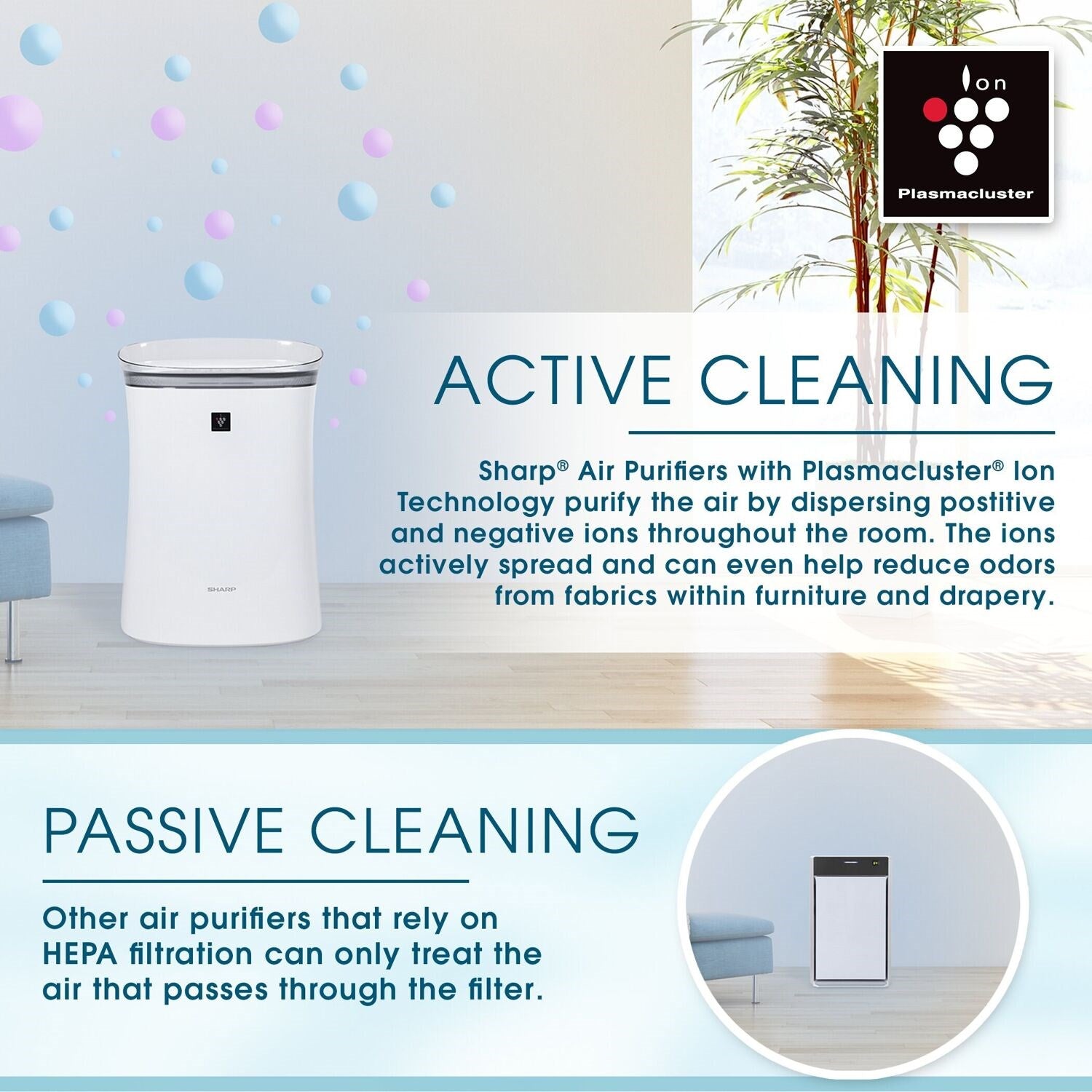 Sharp - Air Purifier, True HEPA, Plasmacluster (Medium Rooms) | FP-K50UW Sharp - Air Purifier, True HEPA, Plasmacluster (Medium Rooms) | FP-K50UW