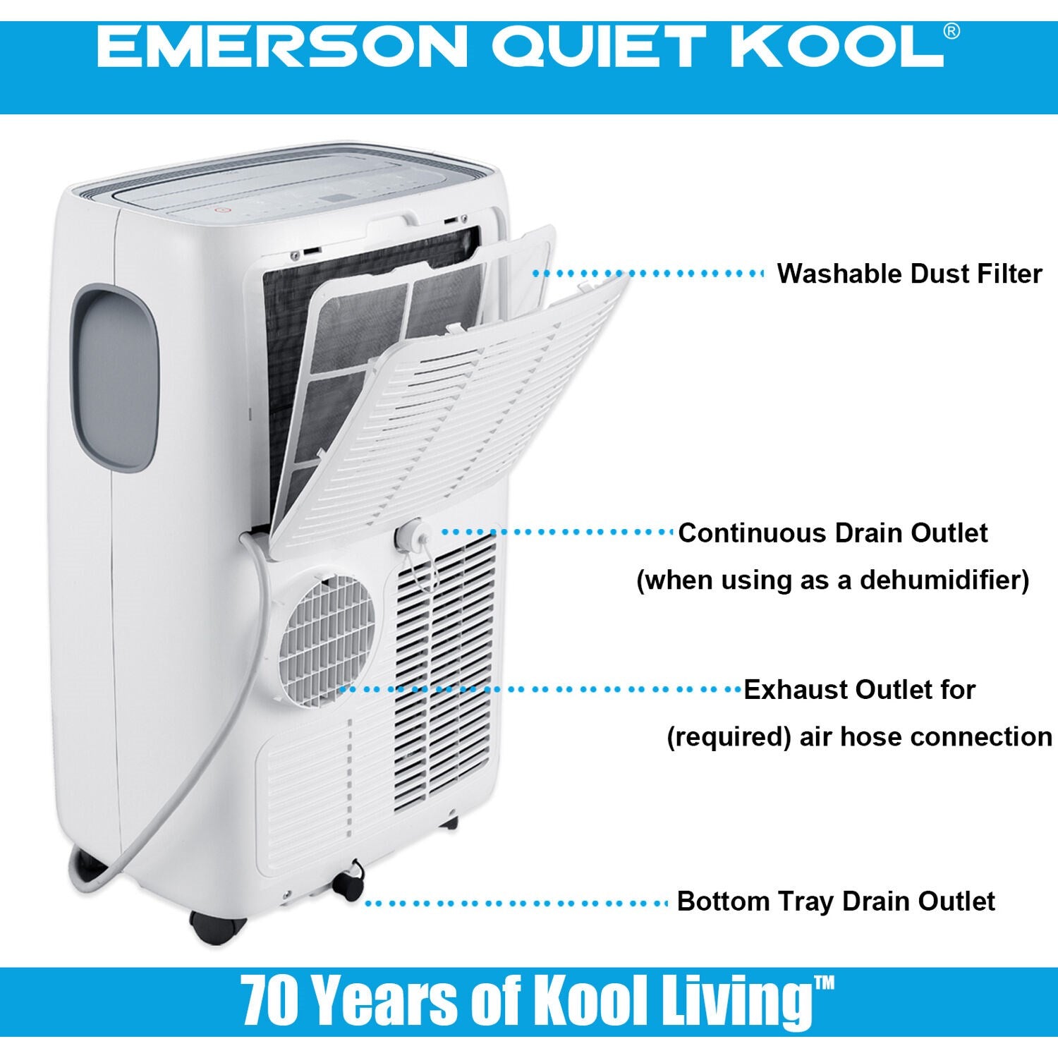 Emerson Quiet - 14,000 BTU Portable Heat/Cool Air Conditioner | EAPE14RD1 Emerson Quiet - 14,000 BTU Portable Heat/Cool Air Conditioner | EAPE14RD1