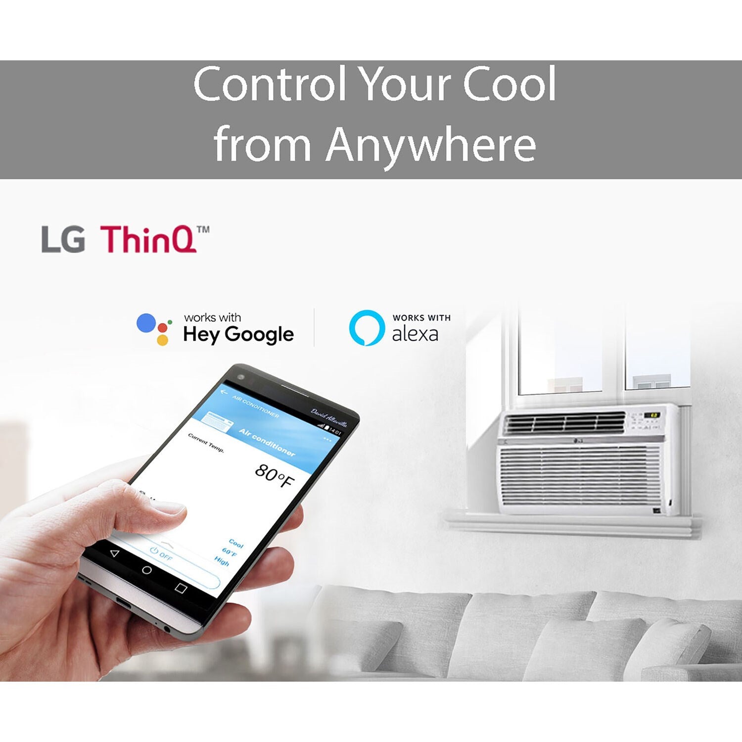 LG - 18,000 BTU Window Air Conditioner w/Wifi Controls | LW1821ERSM LG - 18,000 BTU Window Air Conditioner w/Wifi Controls | LW1821ERSM