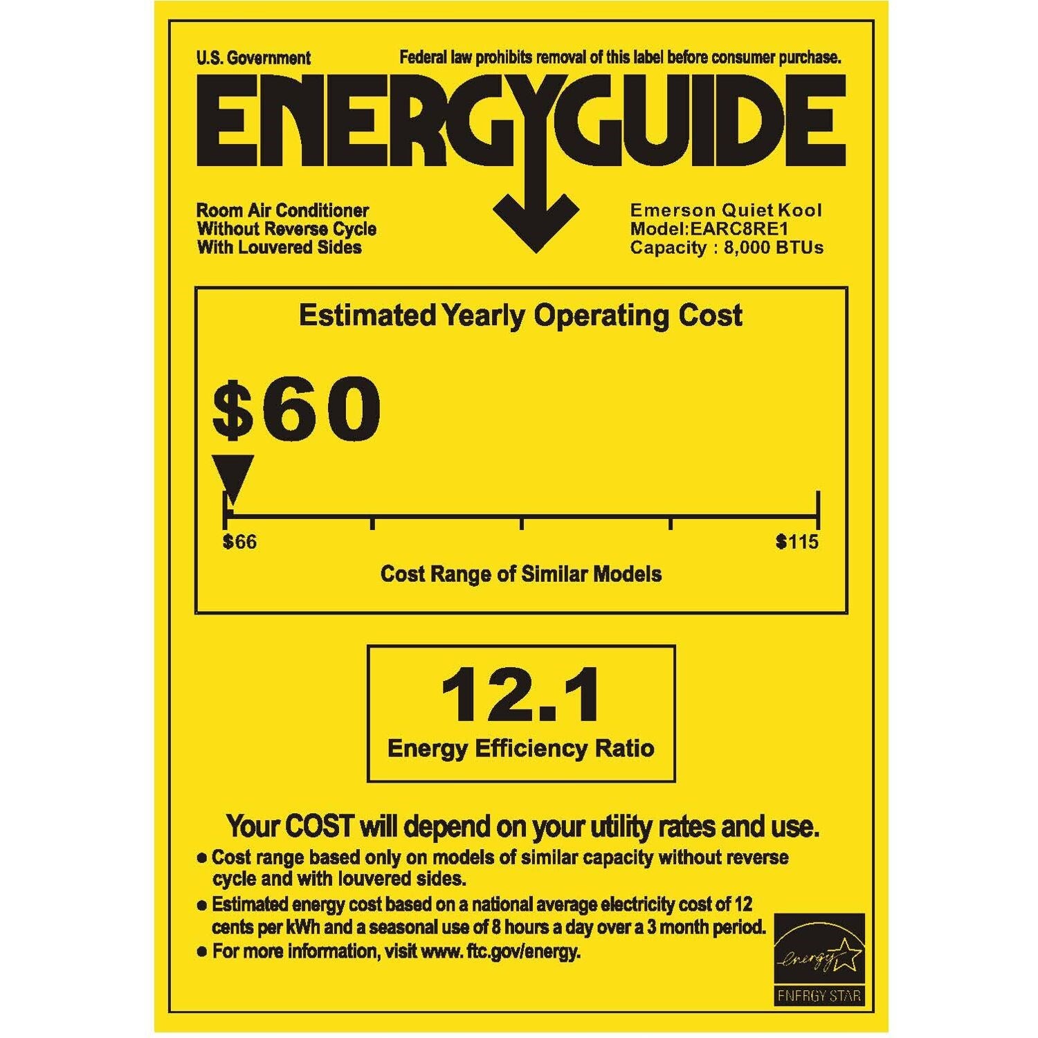 Emerson Quiet - 8000 BTU Window Air Conditioner with Electronic Controls | EARC8RE1 Emerson Quiet - 8000 BTU Window Air Conditioner with Electronic Controls | EARC8RE1