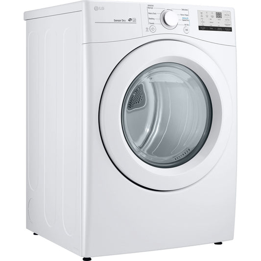 LG - 7.4 cu. ft. Vented Smart Electric Dryer with Sensor Dry in White | DLE3400W