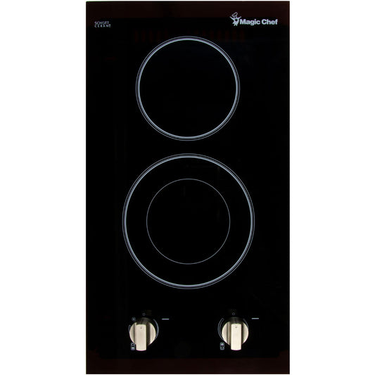 Magic Chef - 12 inch Built-In Electric Cooktop - 2 Elements (240V) | MCSCTE12BG1