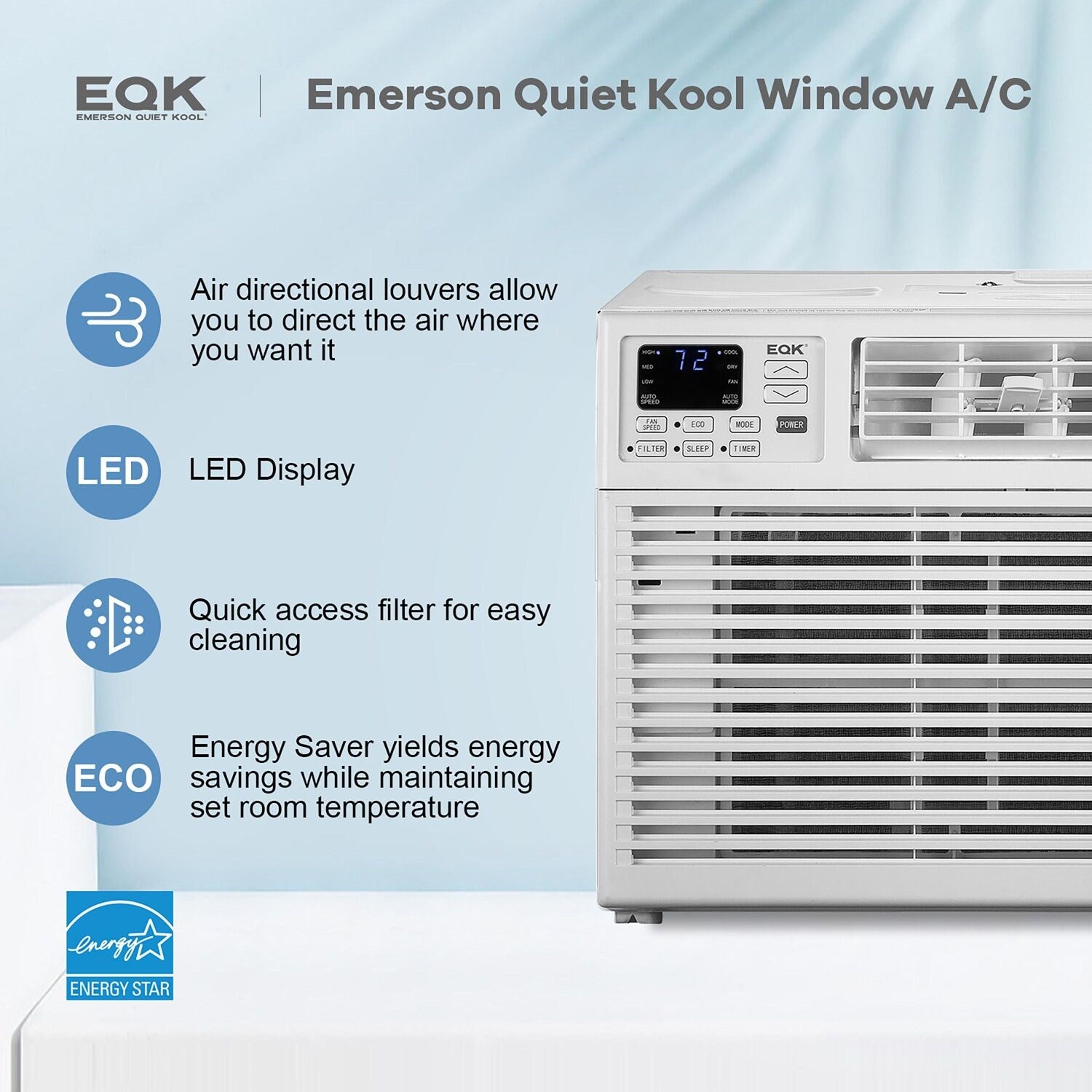 Emerson Quiet - 8000 BTU Window Air Conditioner with Electronic Controls | EARC8RE1 Emerson Quiet - 8000 BTU Window Air Conditioner with Electronic Controls | EARC8RE1