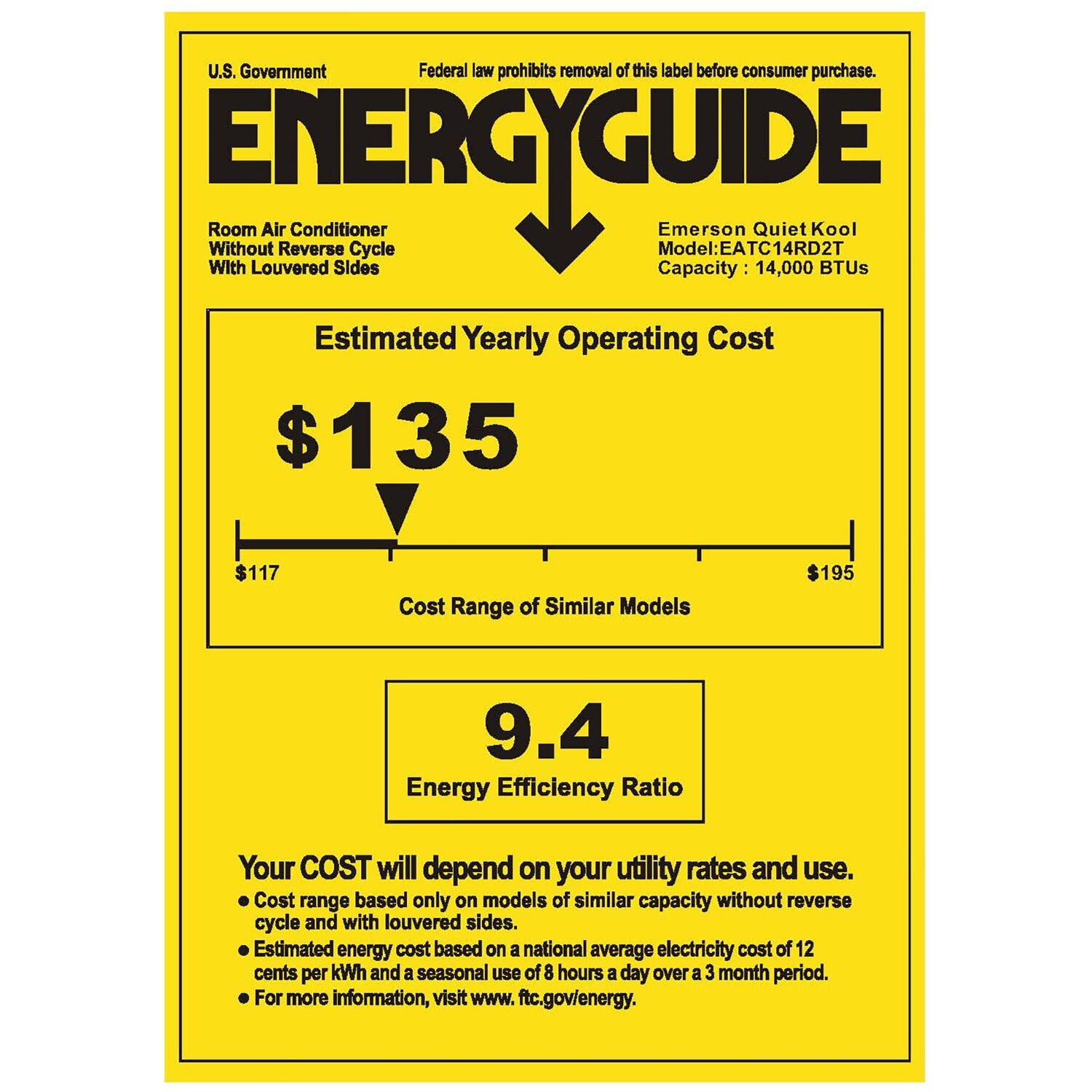 Emerson Quiet - 14,000 BTU TTW Air Conditioner, 230V | EATC14RD2T Emerson Quiet - 14,000 BTU TTW Air Conditioner, 230V | EATC14RD2T