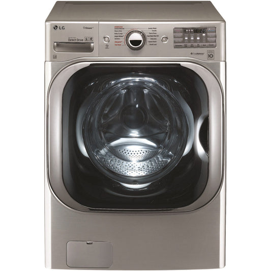 LG - 5.2 Cu. Ft. High Efficiency Front-Load Washer and 7.4 Cu. Ft. Ultra Large Graphite Steel Smart Electric Vented Dryer