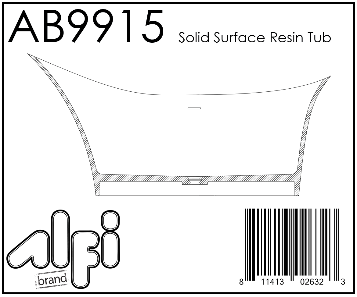 ALFI Brand - 74" White Solid Surface Smooth Resin Soaking Slipper Bathtub | AB9915 ALFI Brand - 74" White Solid Surface Smooth Resin Soaking Slipper Bathtub | AB9915