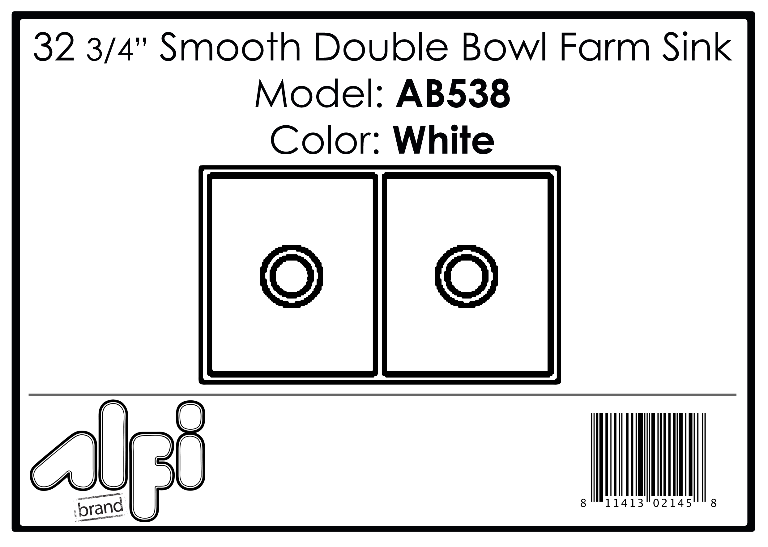 ALFI Brand - White 32" Smooth Apron Double Bowl Fireclay Farmhouse Kitchen Sink | AB538-W ALFI Brand - White 32" Smooth Apron Double Bowl Fireclay Farmhouse Kitchen Sink | AB538-W