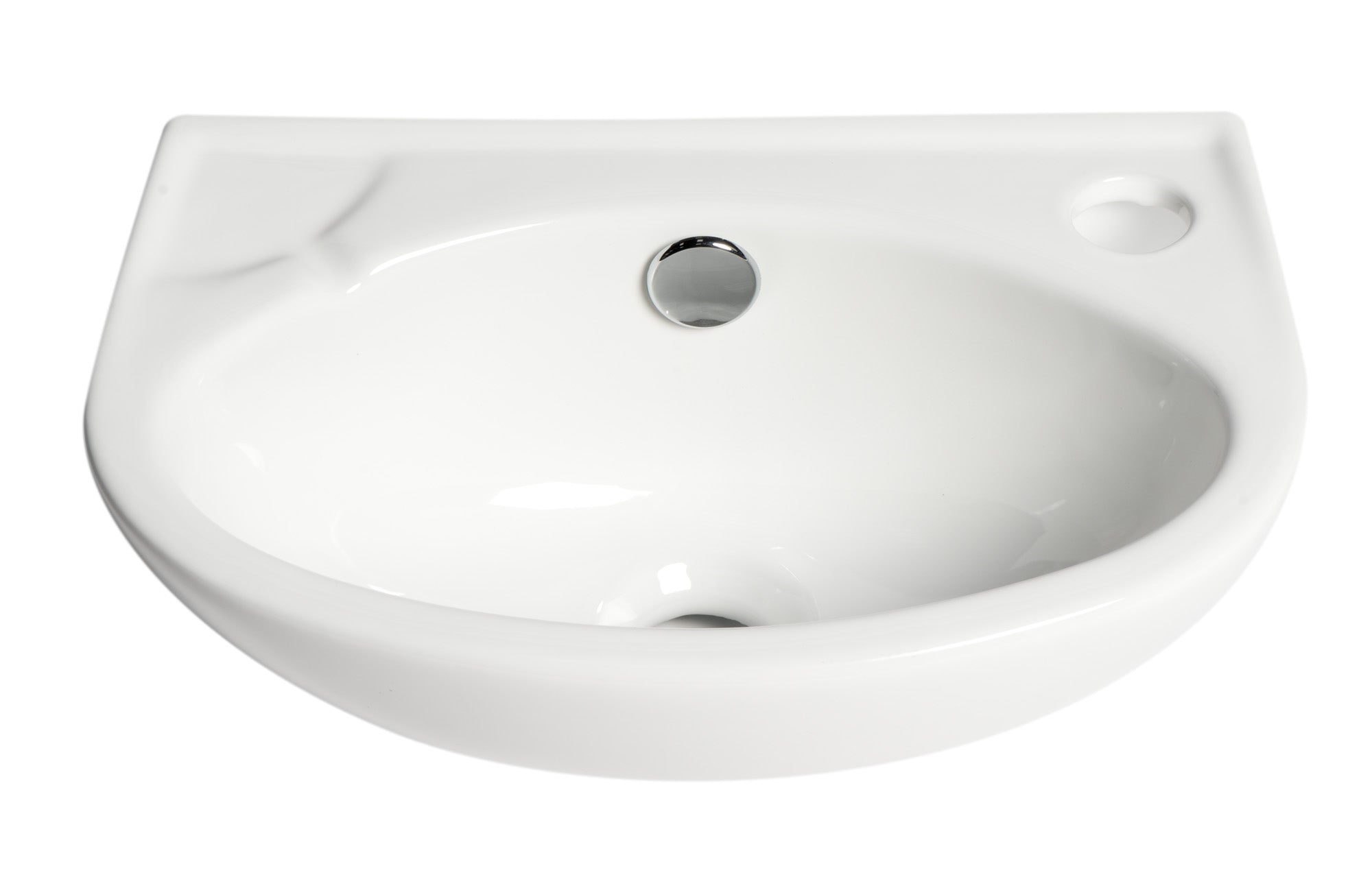 ALFI Brand - White 14" Small Wall Mounted Ceramic Sink with Faucet Hole | ABC118 ALFI Brand - White 14" Small Wall Mounted Ceramic Sink with Faucet Hole | ABC118