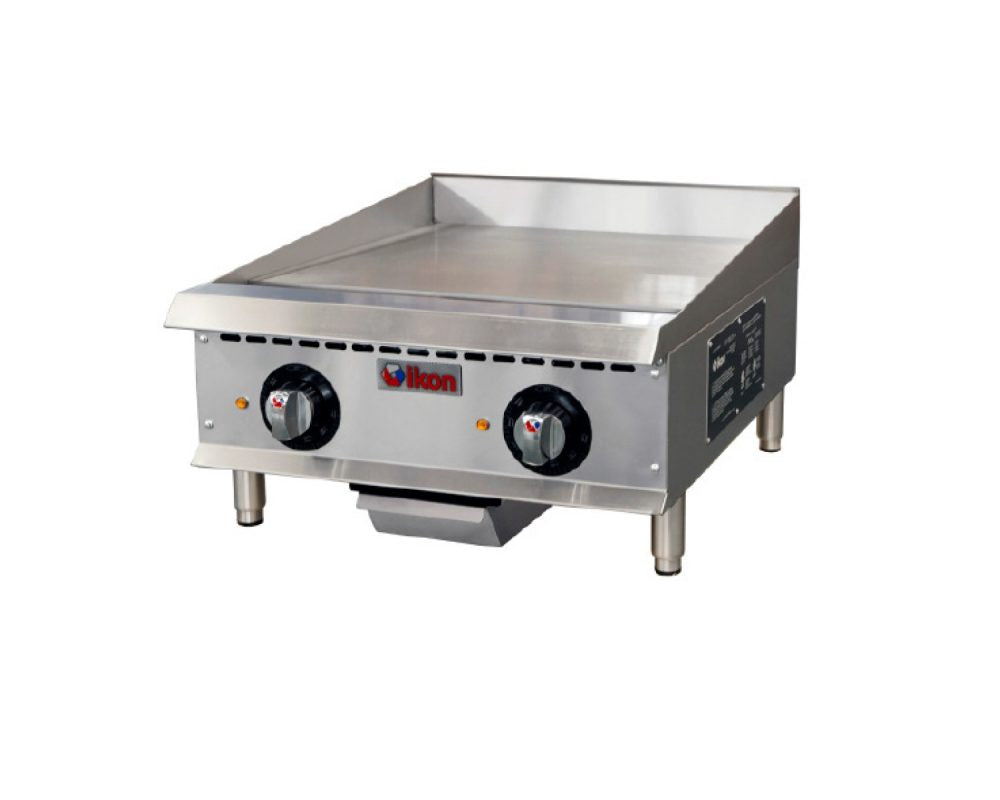 IKON COOKING - Commercial - 24" Electric 2 Element Thermostatic Control Griddle - 208V/240V - ITG-24E IKON COOKING - Commercial - 24" Electric 2 Element Thermostatic Control Griddle - 208V/240V - ITG-24E