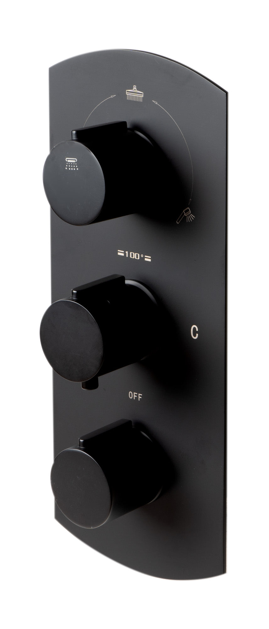ALFI Brand - Black Matte 3-Way Thermostatic Valve Shower Mixer Round Knobs | AB4001-BM ALFI Brand - Black Matte 3-Way Thermostatic Valve Shower Mixer Round Knobs | AB4001-BM