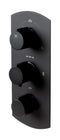 ALFI Brand - Black Matte 3-Way Thermostatic Valve Shower Mixer Round Knobs | AB4001-BM
