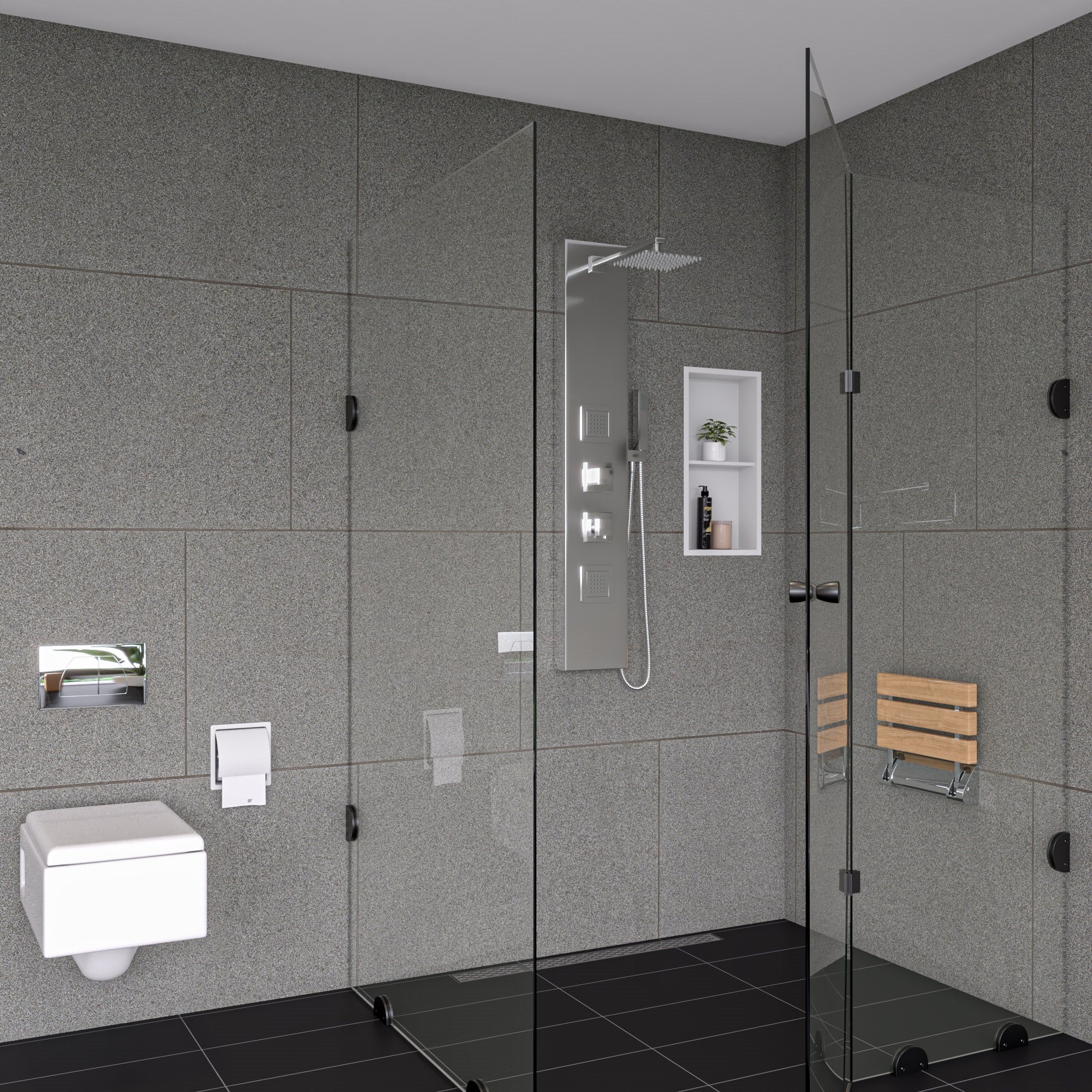 ALFI Brand - 12 x 24 White Matte Stainless Steel Vertical Double Shelf Bath Shower Niche | ABNC1224-W ALFI Brand - 12 x 24 White Matte Stainless Steel Vertical Double Shelf Bath Shower Niche | ABNC1224-W
