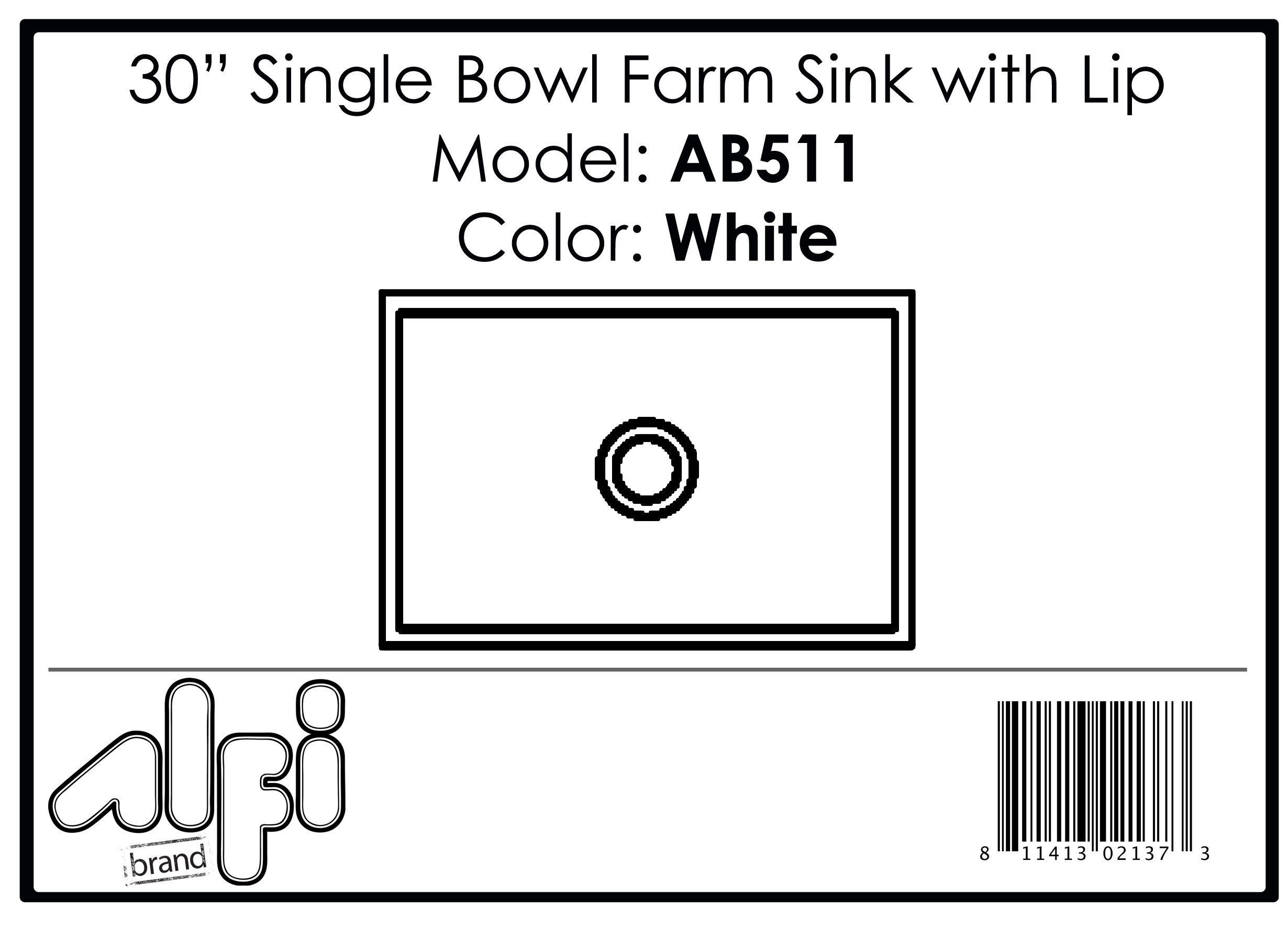 ALFI Brand - White 30" Decorative Lip Apron Single Bowl Fireclay Farmhouse Kitchen Sink | AB511-W ALFI Brand - White 30" Decorative Lip Apron Single Bowl Fireclay Farmhouse Kitchen Sink | AB511-W