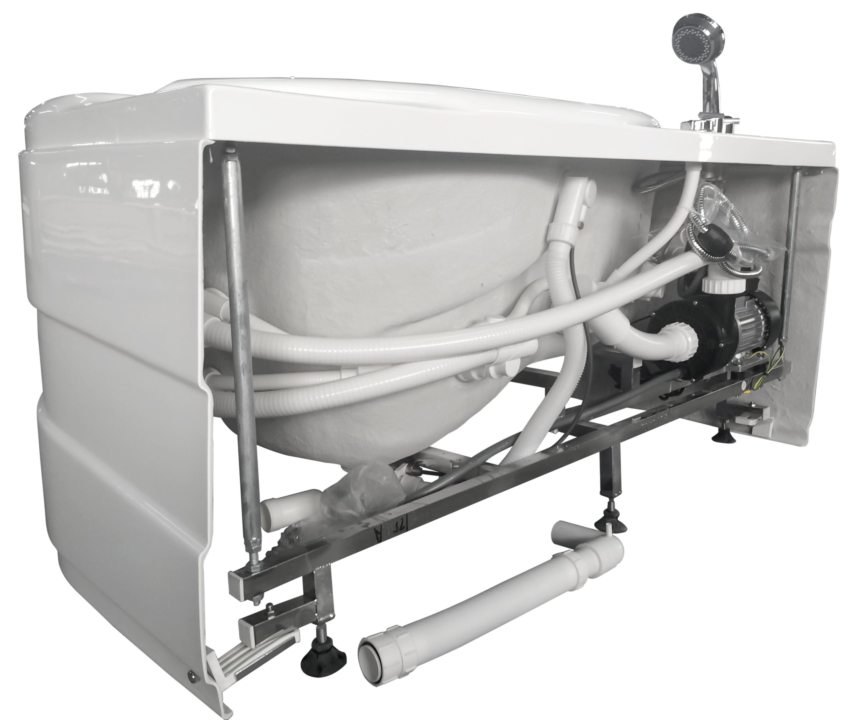 EAGO - 5'' White Acrylic Corner Whirlpool Bathtub - Drain on Left | AM175-L EAGO - 5'' White Acrylic Corner Whirlpool Bathtub - Drain on Left | AM175-L