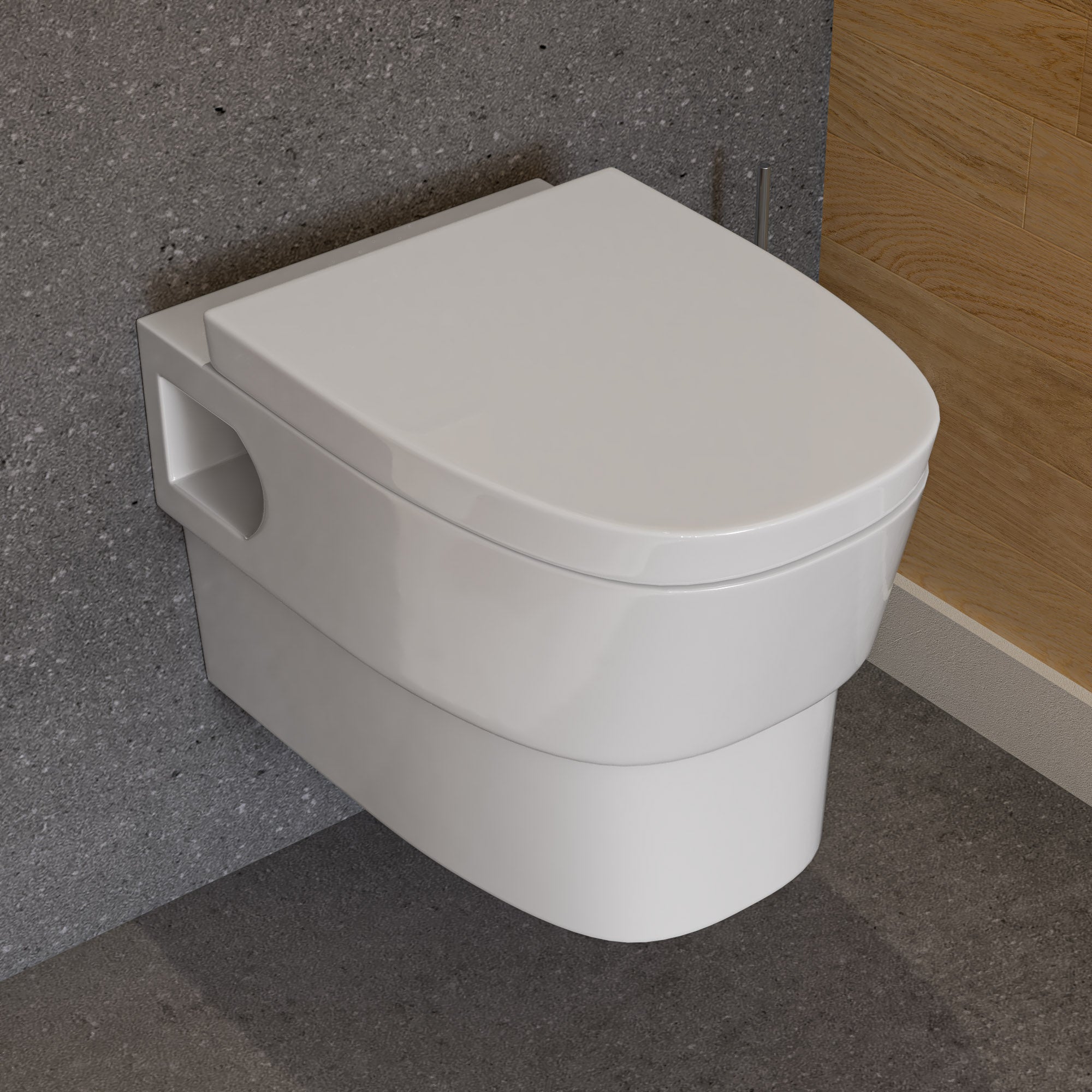 EAGO - Round Modern Wall Mount Dual Flush Toilet Bowl | WD332 EAGO - Round Modern Wall Mount Dual Flush Toilet Bowl | WD332