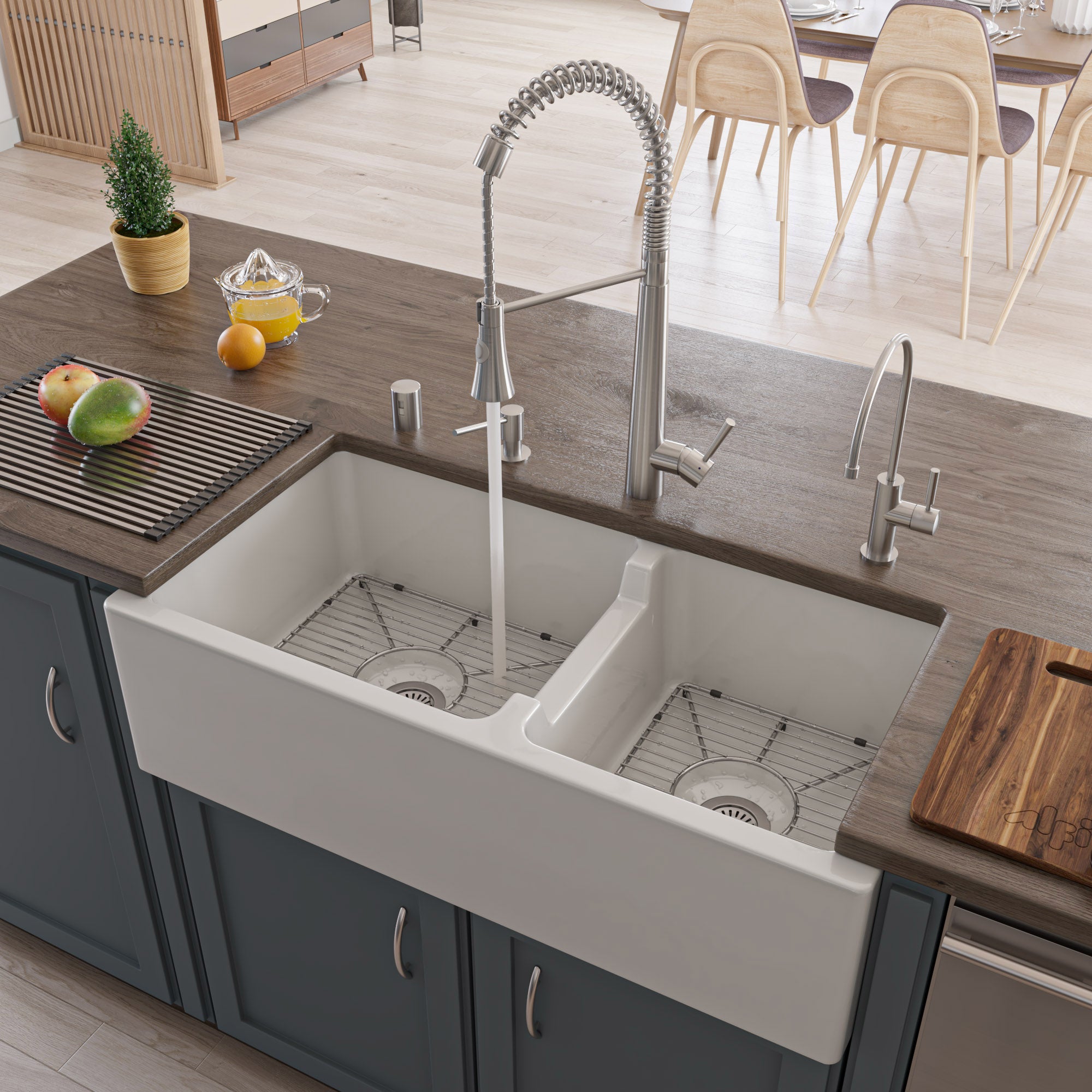 ALFI Brand - Stainless steel kitchen sink grid for large side of AB3618DB, AB3618ARCH | ABGR3618L ALFI Brand - Stainless steel kitchen sink grid for large side of AB3618DB, AB3618ARCH | ABGR3618L