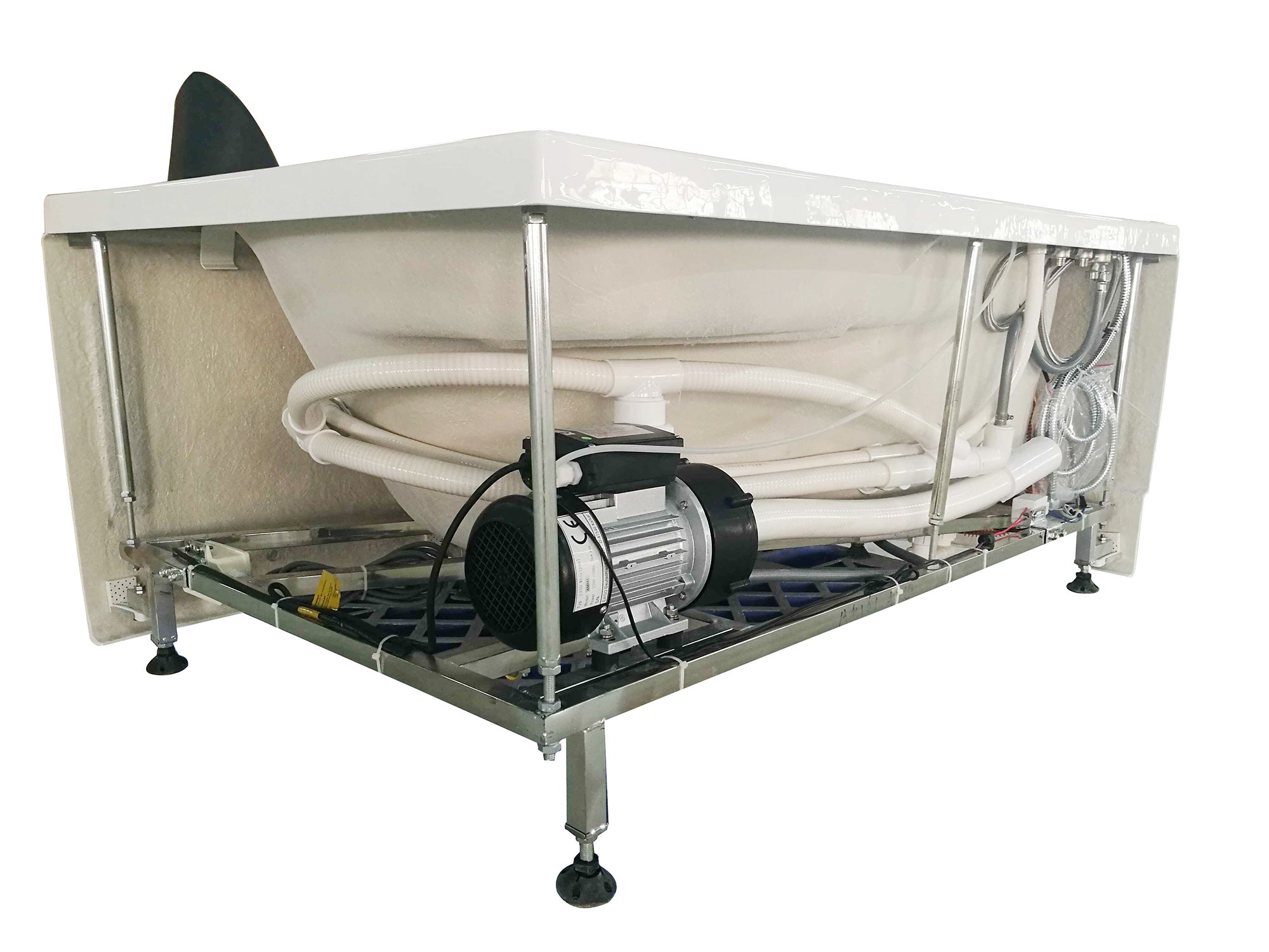EAGO - 5' Single Person Corner White Acrylic Whirlpool Bath Tub - Drain on Left | AM161-L EAGO - 5' Single Person Corner White Acrylic Whirlpool Bath Tub - Drain on Left | AM161-L