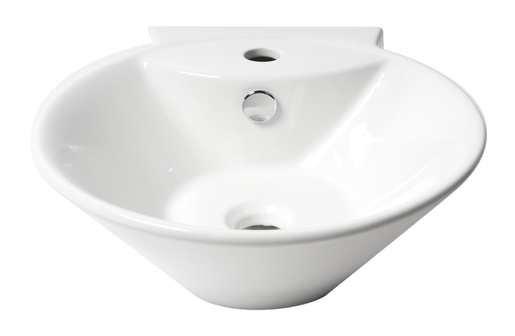 ALFI Brand - White 17" Round Wall Mounted Ceramic Sink with Faucet Hole | ABC113 ALFI Brand - White 17" Round Wall Mounted Ceramic Sink with Faucet Hole | ABC113