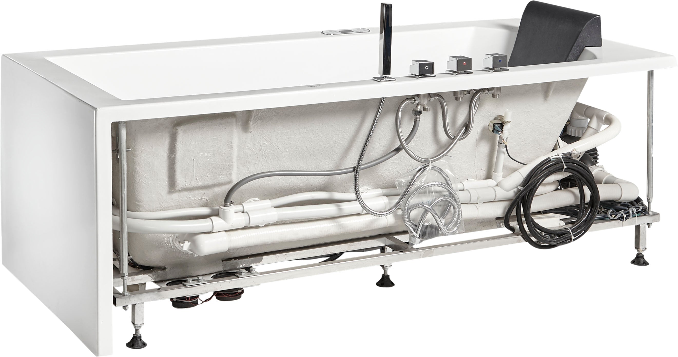 EAGO - 6 ft Acrylic White Rectangular Whirlpool Bathtub w Fixtures | AM154ETL-R6 EAGO - 6 ft Acrylic White Rectangular Whirlpool Bathtub w Fixtures | AM154ETL-R6