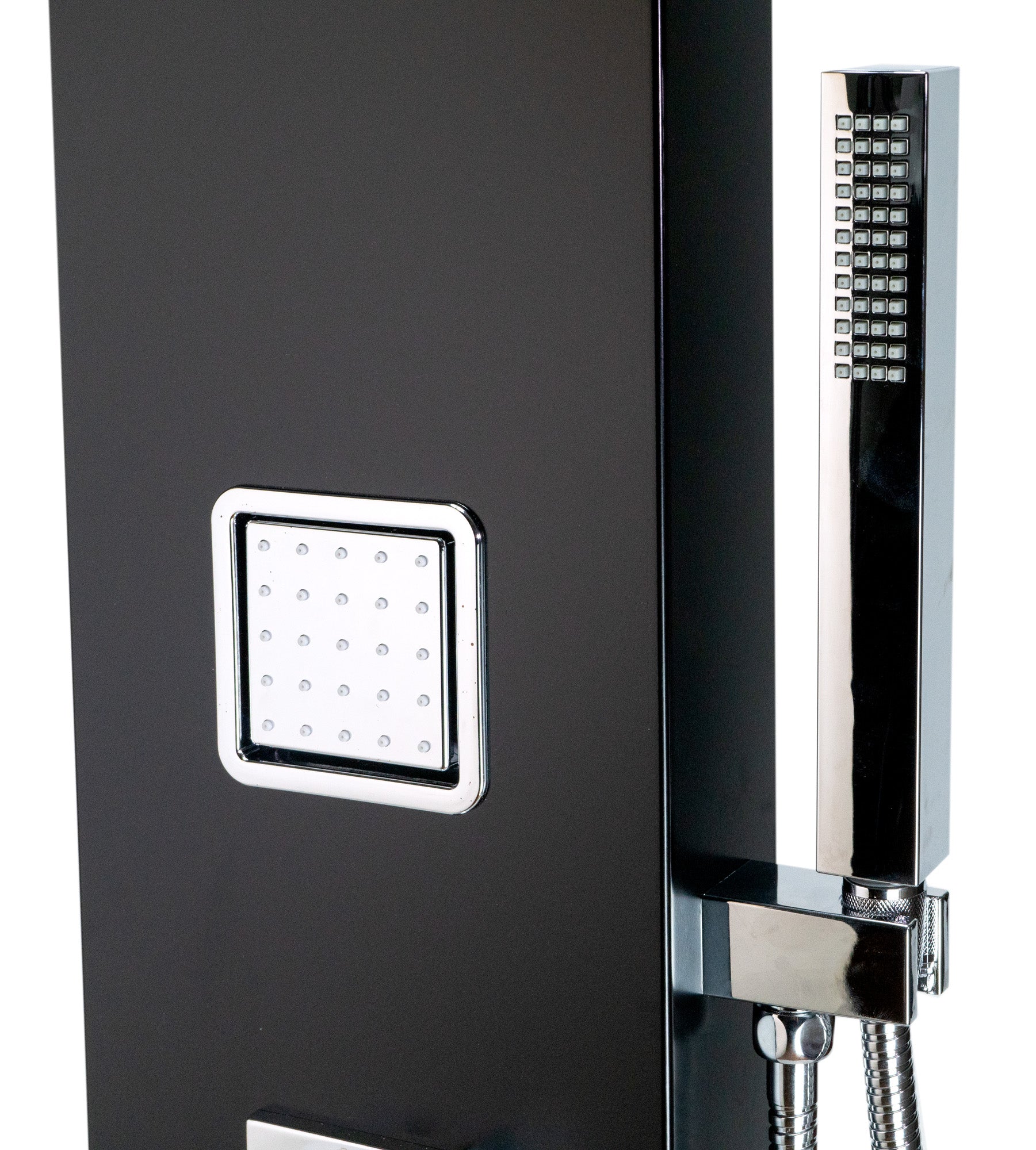 ALFI Brand - Black Aluminum Shower Panel with 2 Body Sprays and Rain Shower Head | ABSP65B ALFI Brand - Black Aluminum Shower Panel with 2 Body Sprays and Rain Shower Head | ABSP65B