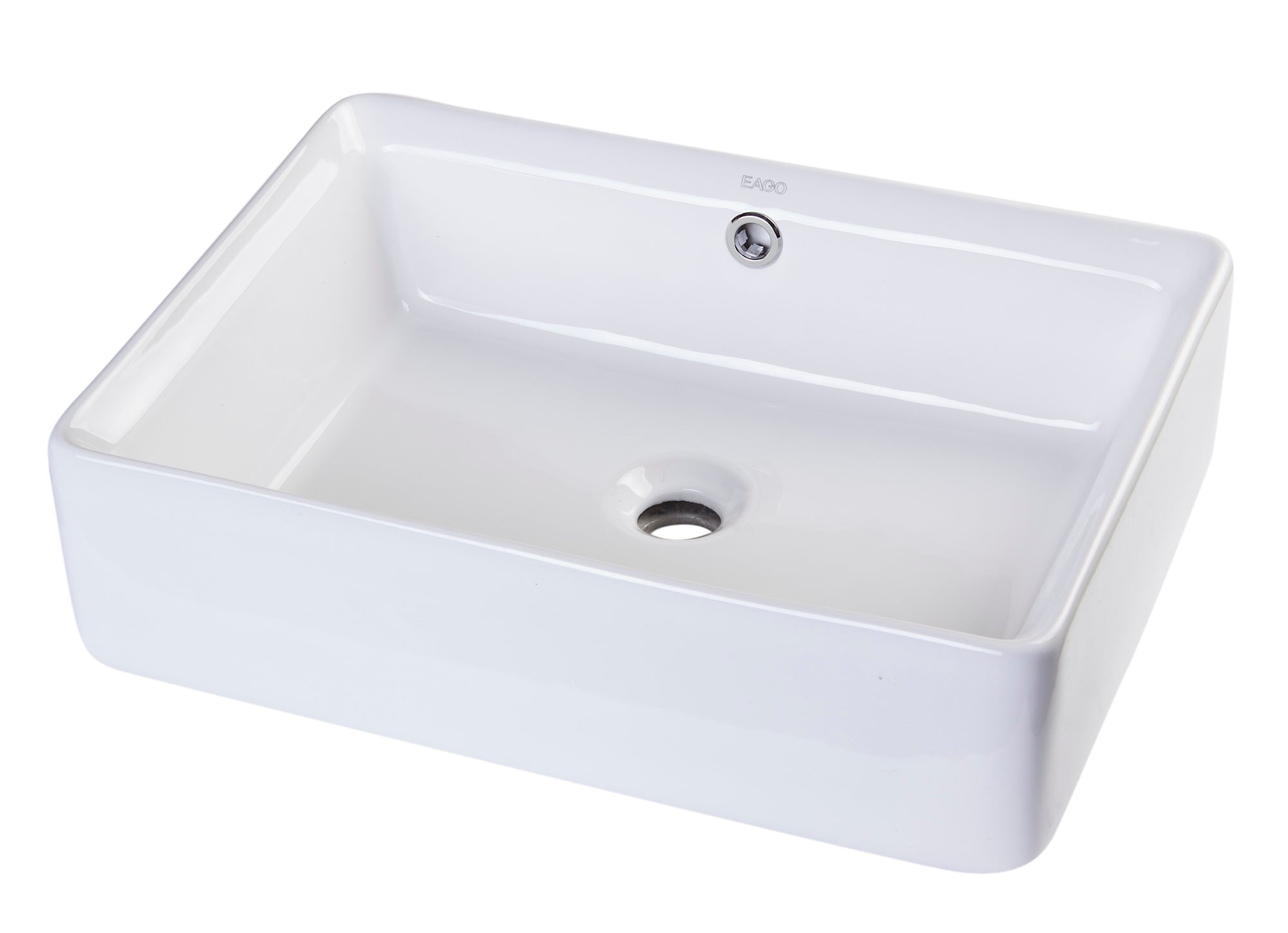 EAGO - 20" RECTANGULAR CERAMIC ABOVE MOUNT BASIN VESSEL SINK | BA131 EAGO - 20" RECTANGULAR CERAMIC ABOVE MOUNT BASIN VESSEL SINK | BA131