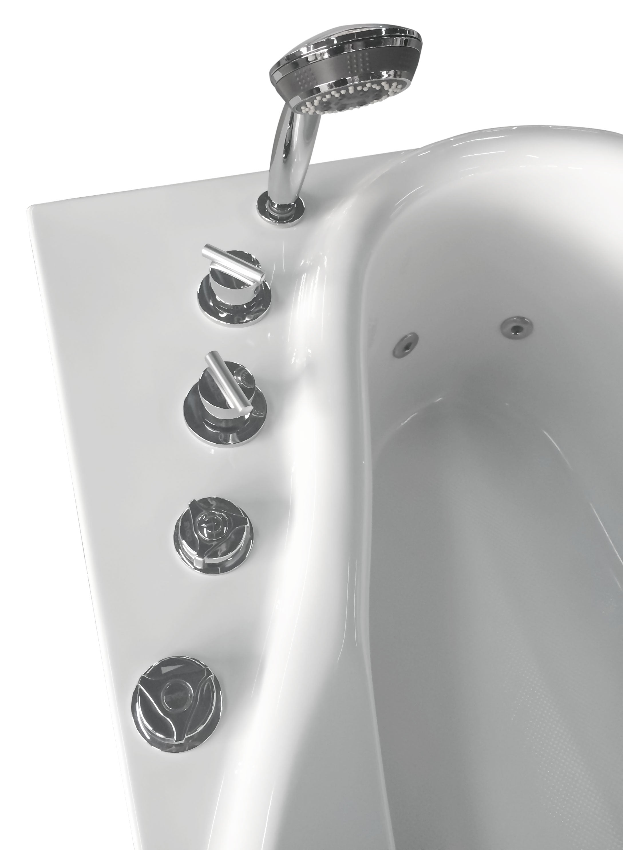 EAGO - 5' White Acrylic Corner Whirlpool Bathtub - Drain on Right | AM175-R EAGO - 5' White Acrylic Corner Whirlpool Bathtub - Drain on Right | AM175-R