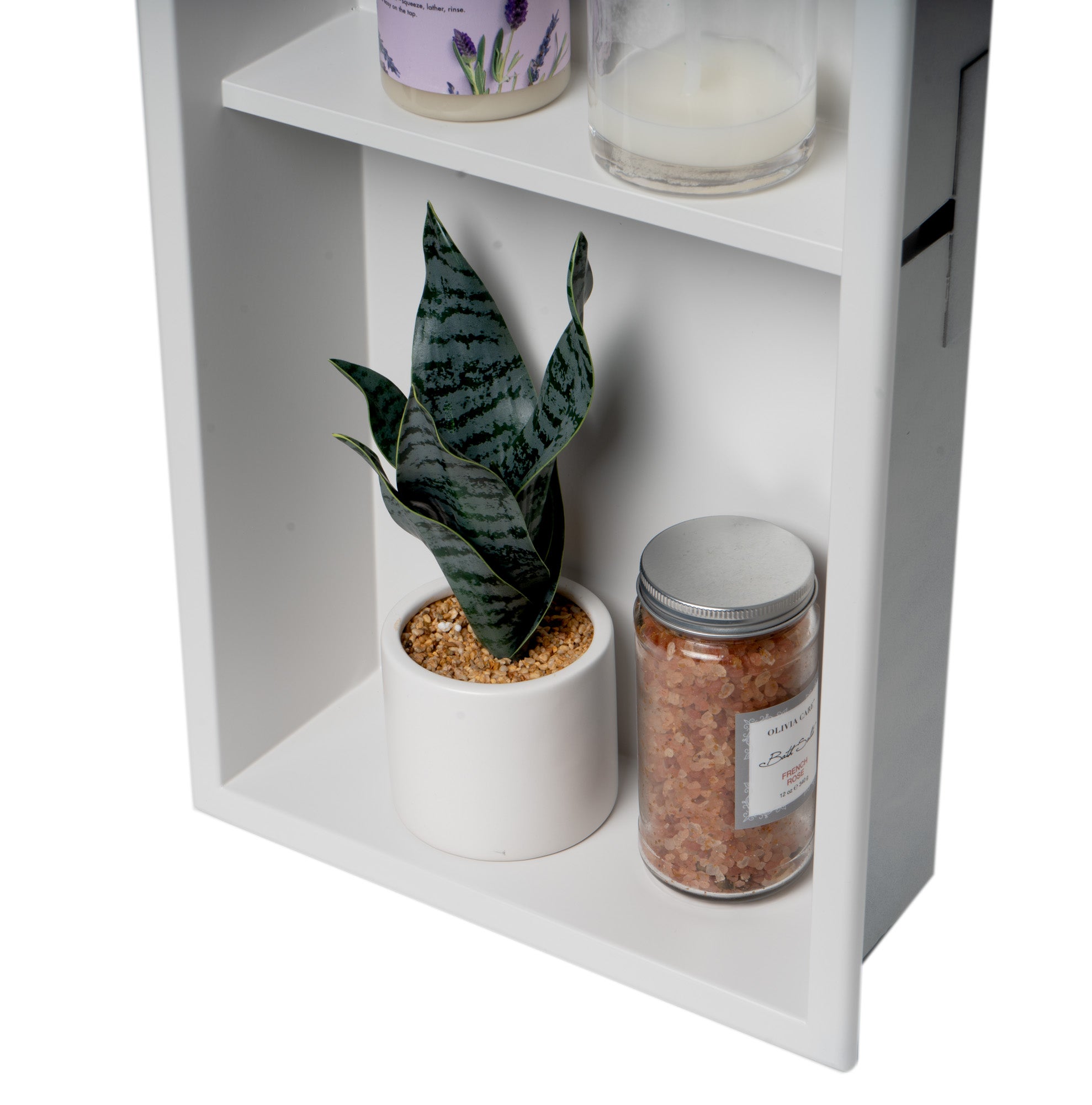 ALFI Brand - 12 x 24 White Matte Stainless Steel Vertical Double Shelf Bath Shower Niche | ABNC1224-W ALFI Brand - 12 x 24 White Matte Stainless Steel Vertical Double Shelf Bath Shower Niche | ABNC1224-W