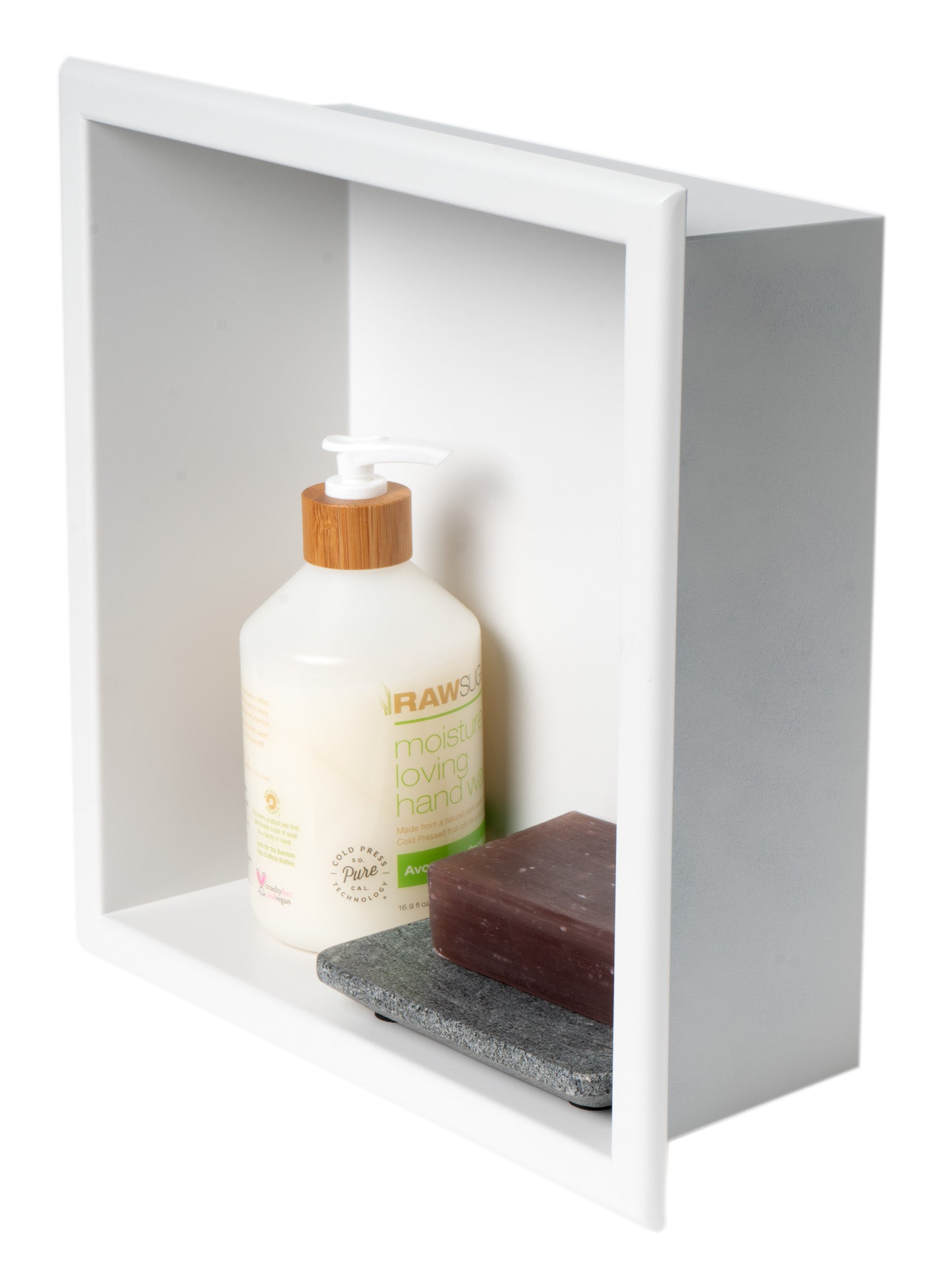 ALFI Brand - 12" x 12" White Matte Stainless Steel Square Single Shelf Bath Shower Niche | ABNC1212-W ALFI Brand - 12" x 12" White Matte Stainless Steel Square Single Shelf Bath Shower Niche | ABNC1212-W