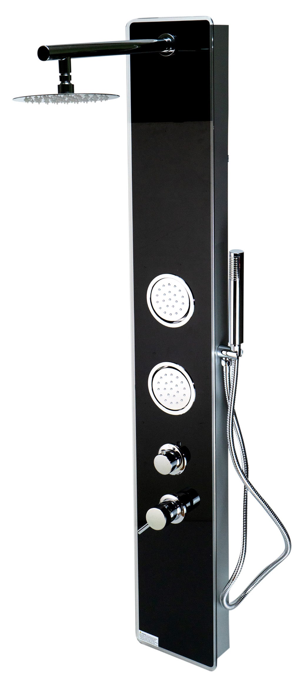 ALFI Brand - Black Glass Shower Panel with 2 Body Sprays and Rain Shower Head | ABSP55B ALFI Brand - Black Glass Shower Panel with 2 Body Sprays and Rain Shower Head | ABSP55B
