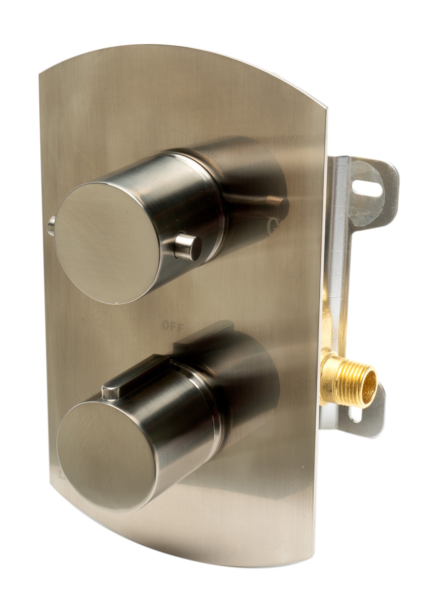 ALFI Brand - Brushed Nickel Round Knob 1 Way Thermostatic Shower Mixer | AB3809-BN ALFI Brand - Brushed Nickel Round Knob 1 Way Thermostatic Shower Mixer | AB3809-BN