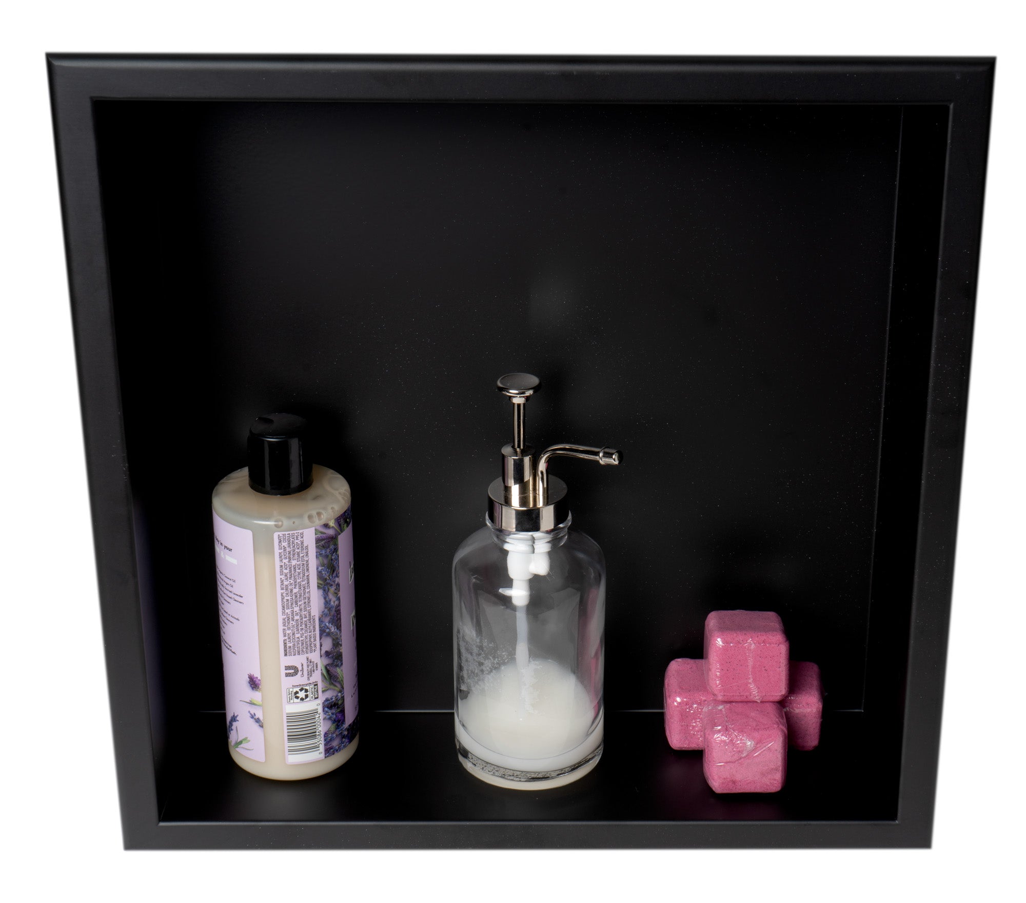 ALFI Brand - 16" x 16" Black Matte Stainless Steel Square Single Shelf Bath Shower Niche | ABNC1616-BLA ALFI Brand - 16" x 16" Black Matte Stainless Steel Square Single Shelf Bath Shower Niche | ABNC1616-BLA